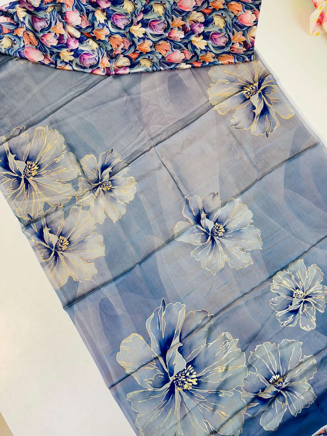 Micro Gold Printed Sarees
