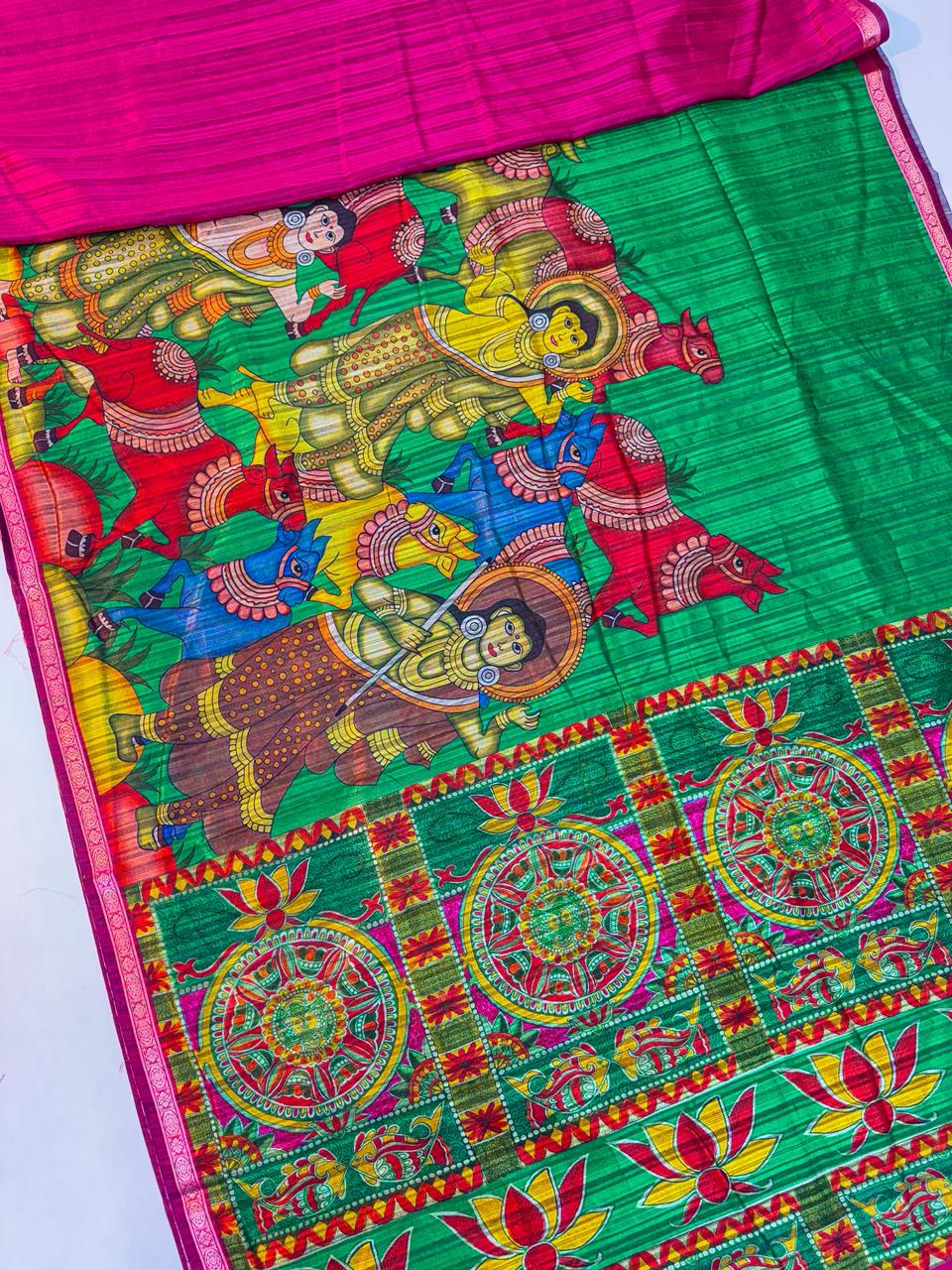 Kalankari Tussar Sarees