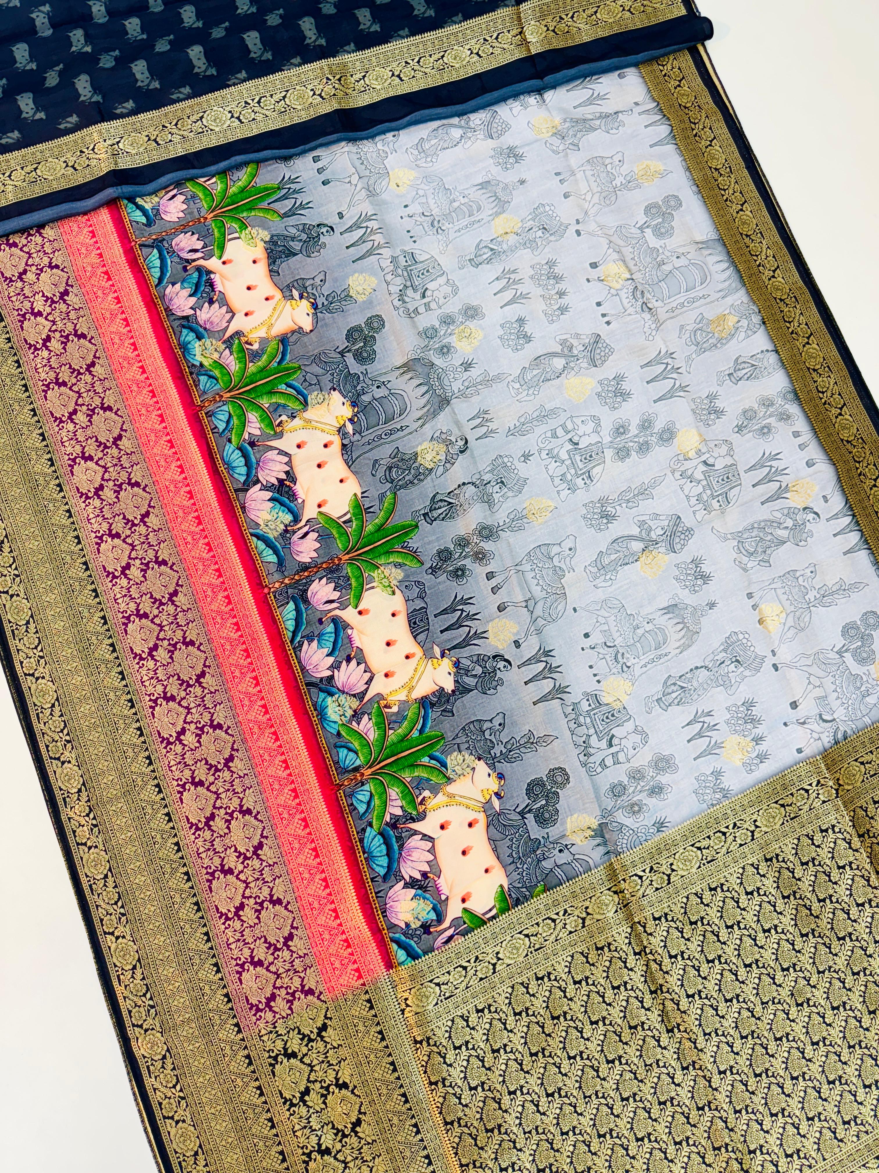New Pattern Triple Border Saree