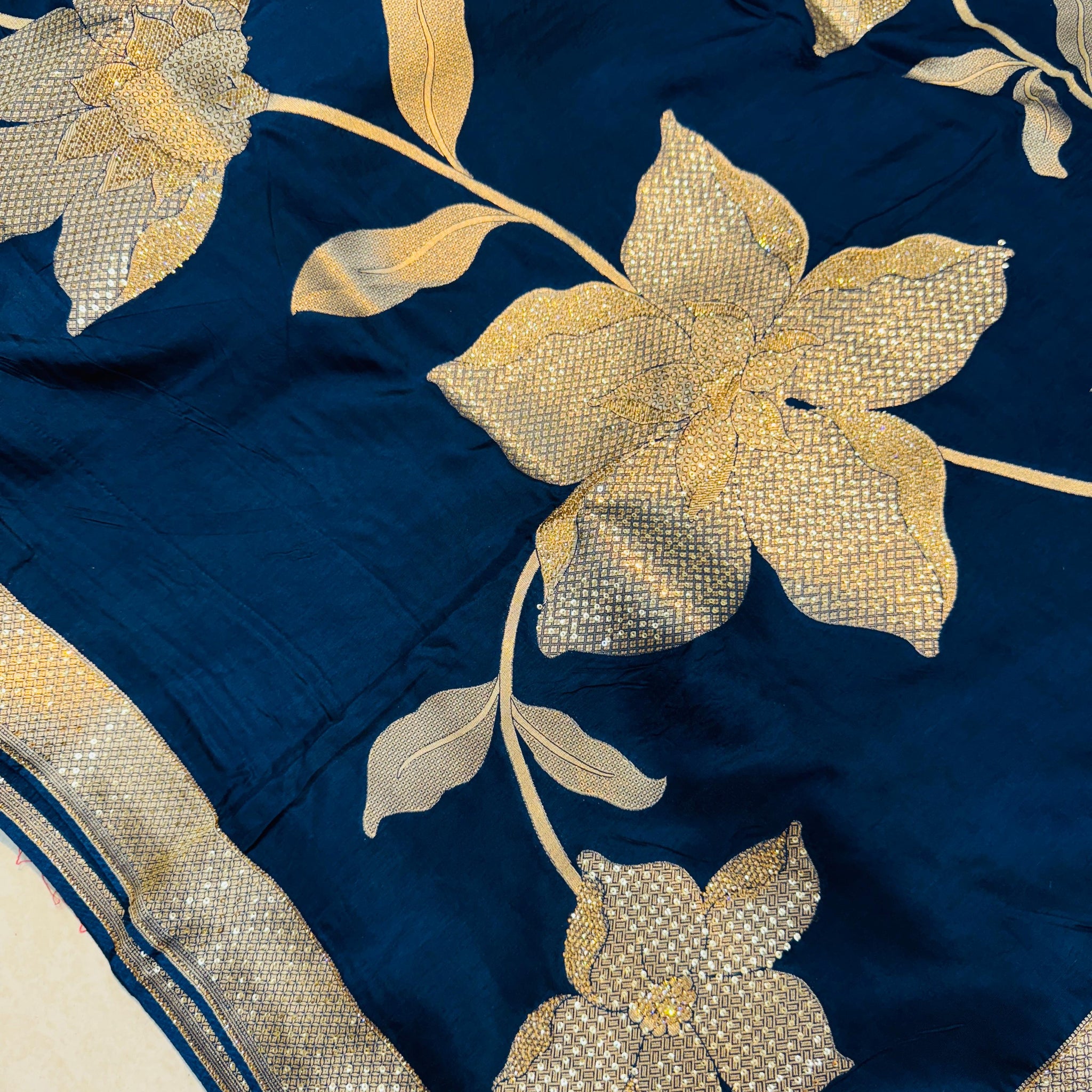 Raw Mango With Pure Saroski Work Saree