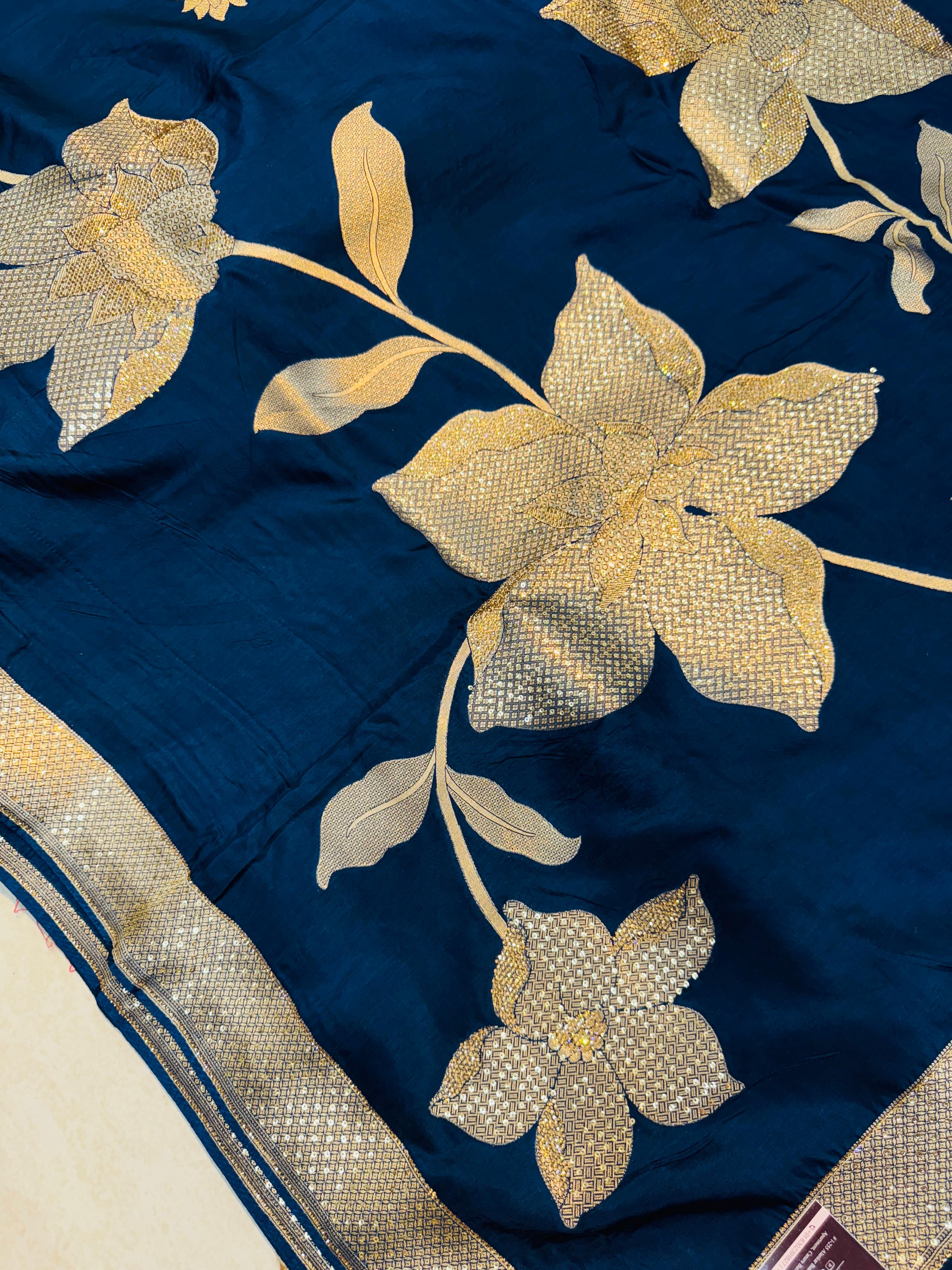Raw Mango With Pure Saroski Work Saree