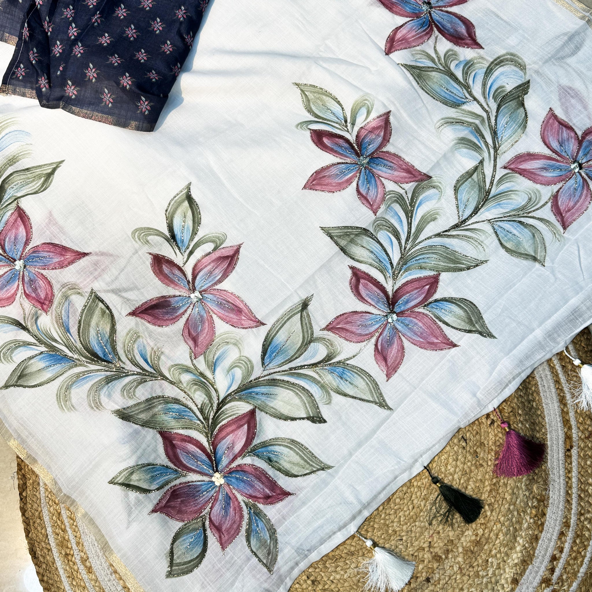 Pure Cotton Lenin Saree