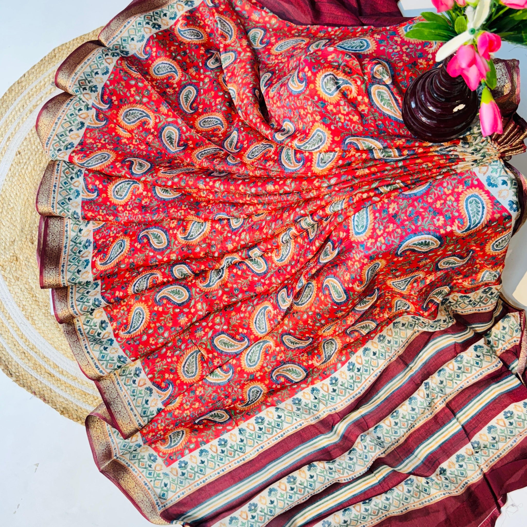 Pure Handloom Chinon Saree