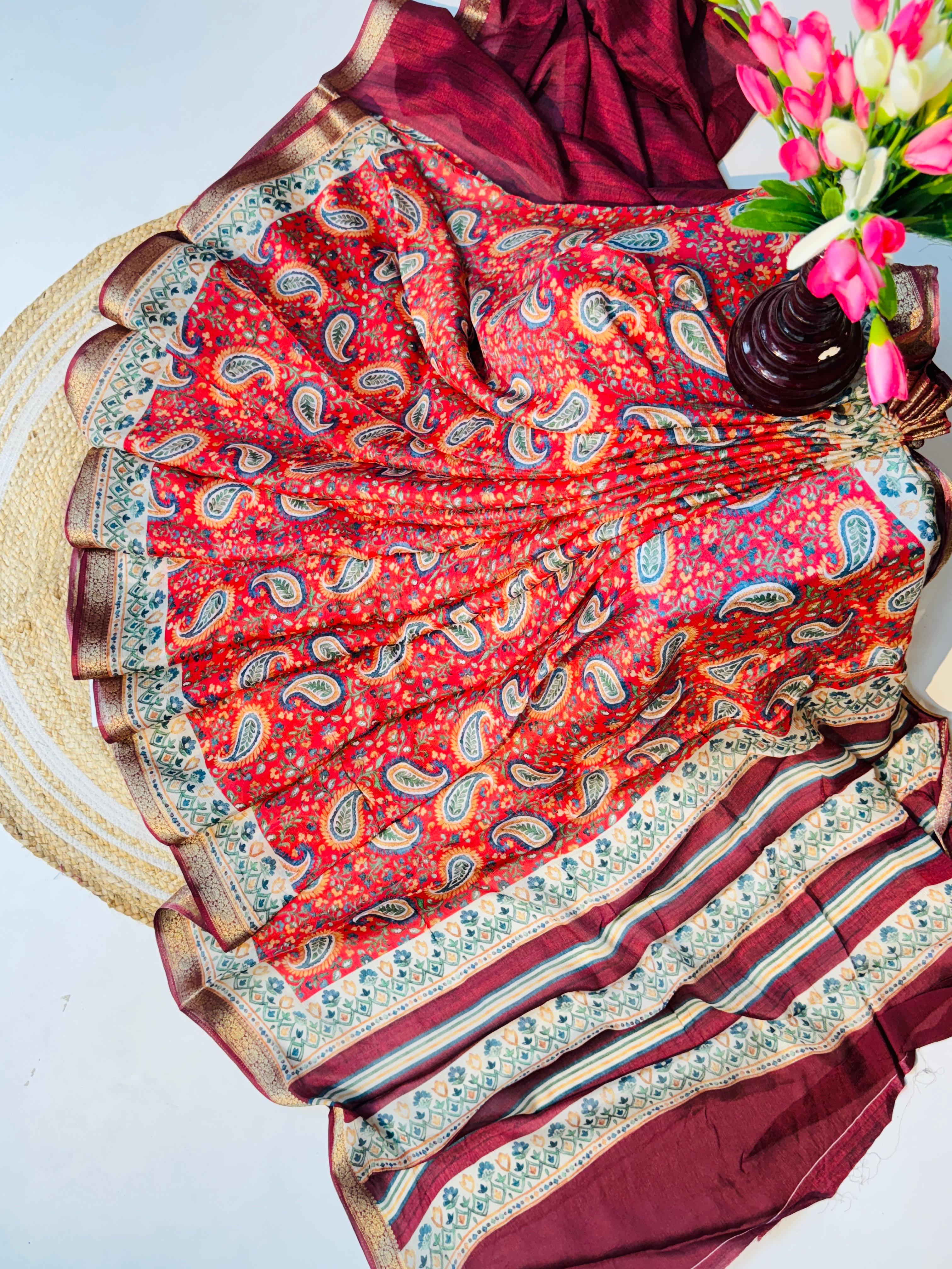 Pure Handloom Chinon Saree