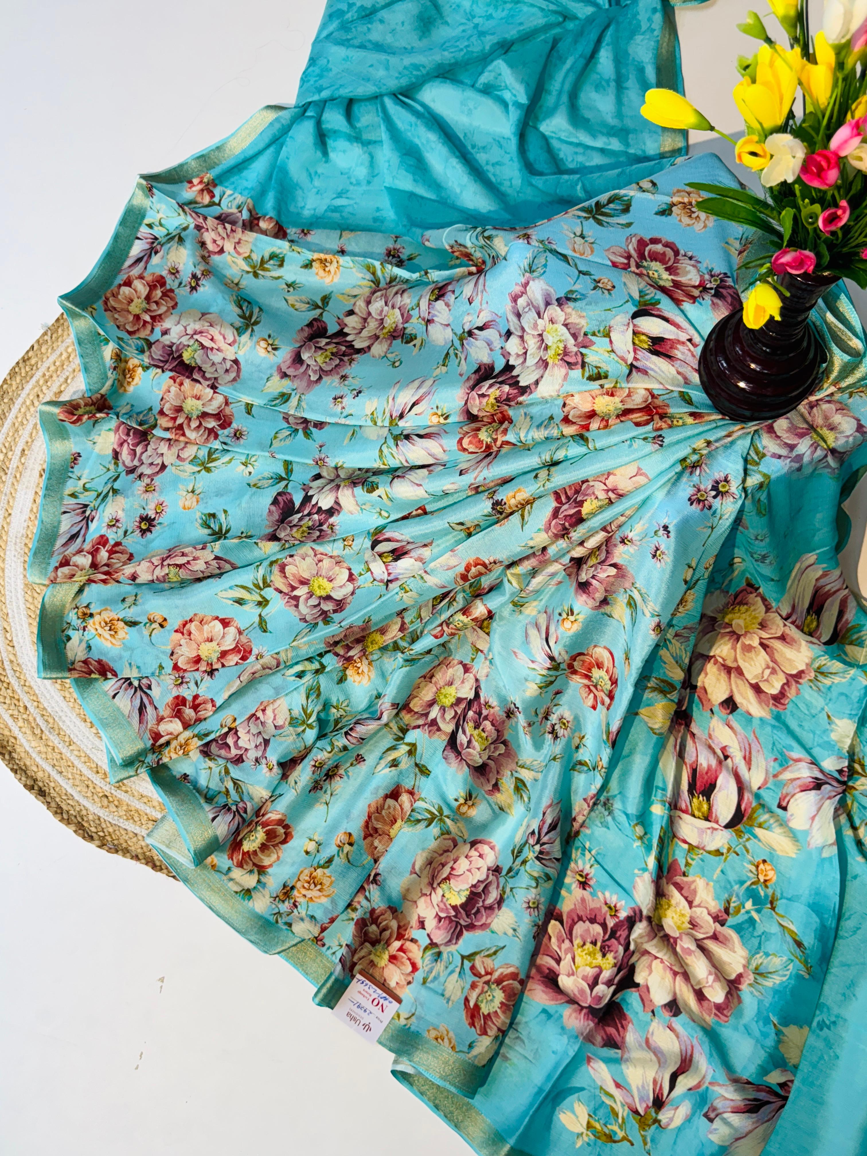 Pure Handloom Chinon Saree