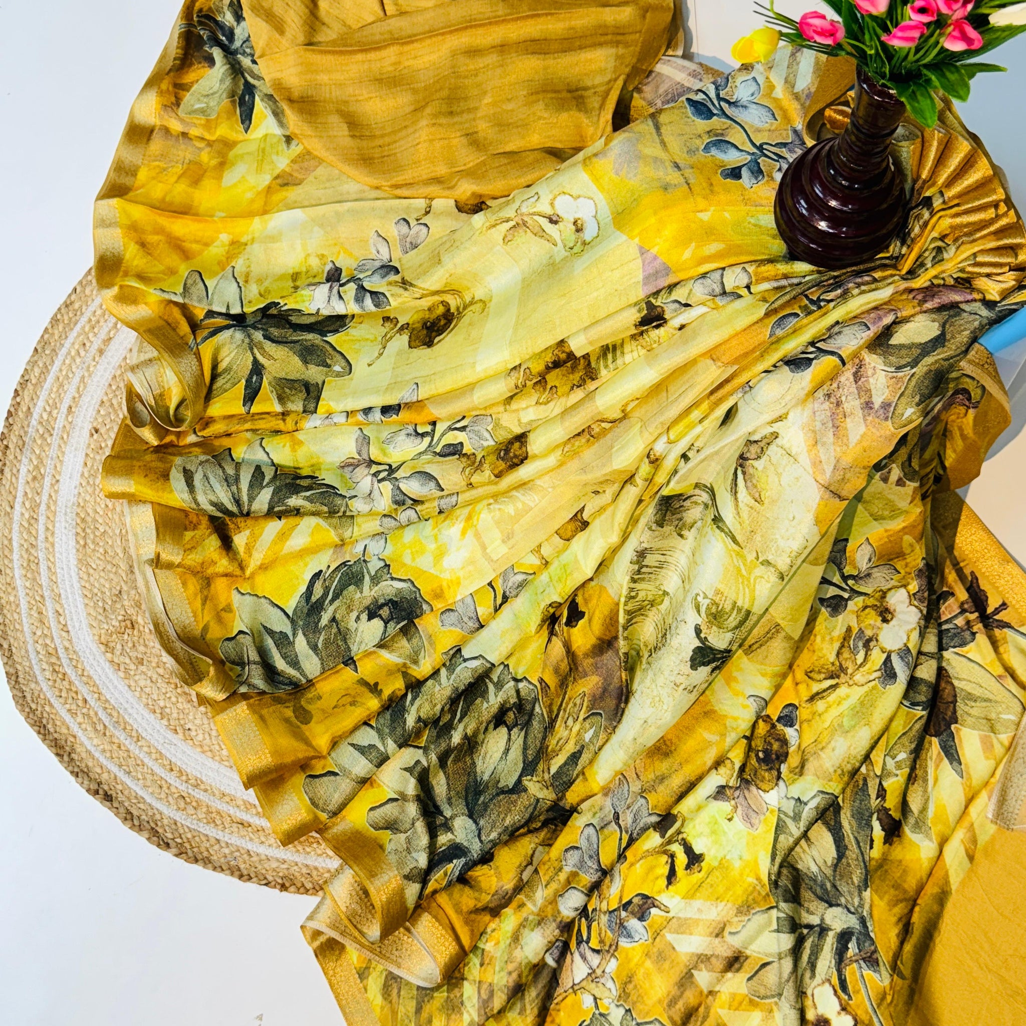 Pure Handloom Chinon Saree