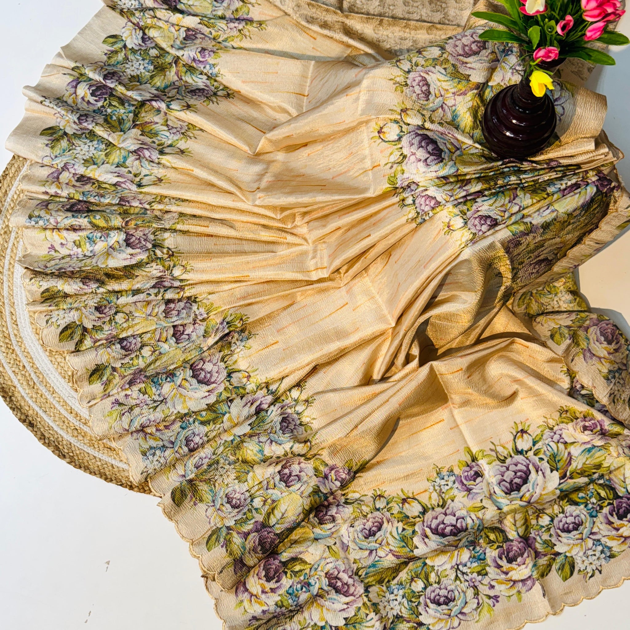 Pure Handloom Chinon Saree