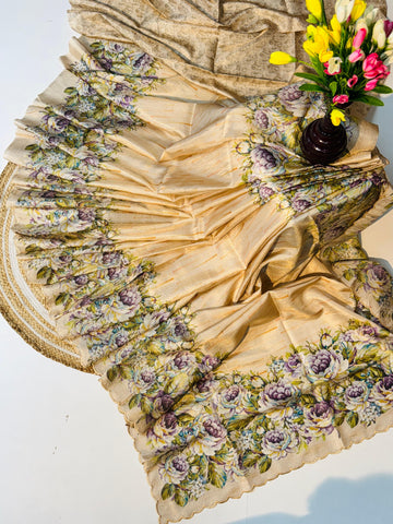 Pure Handloom Chinon Saree