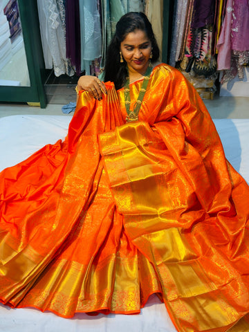 Orange Pattu Saree