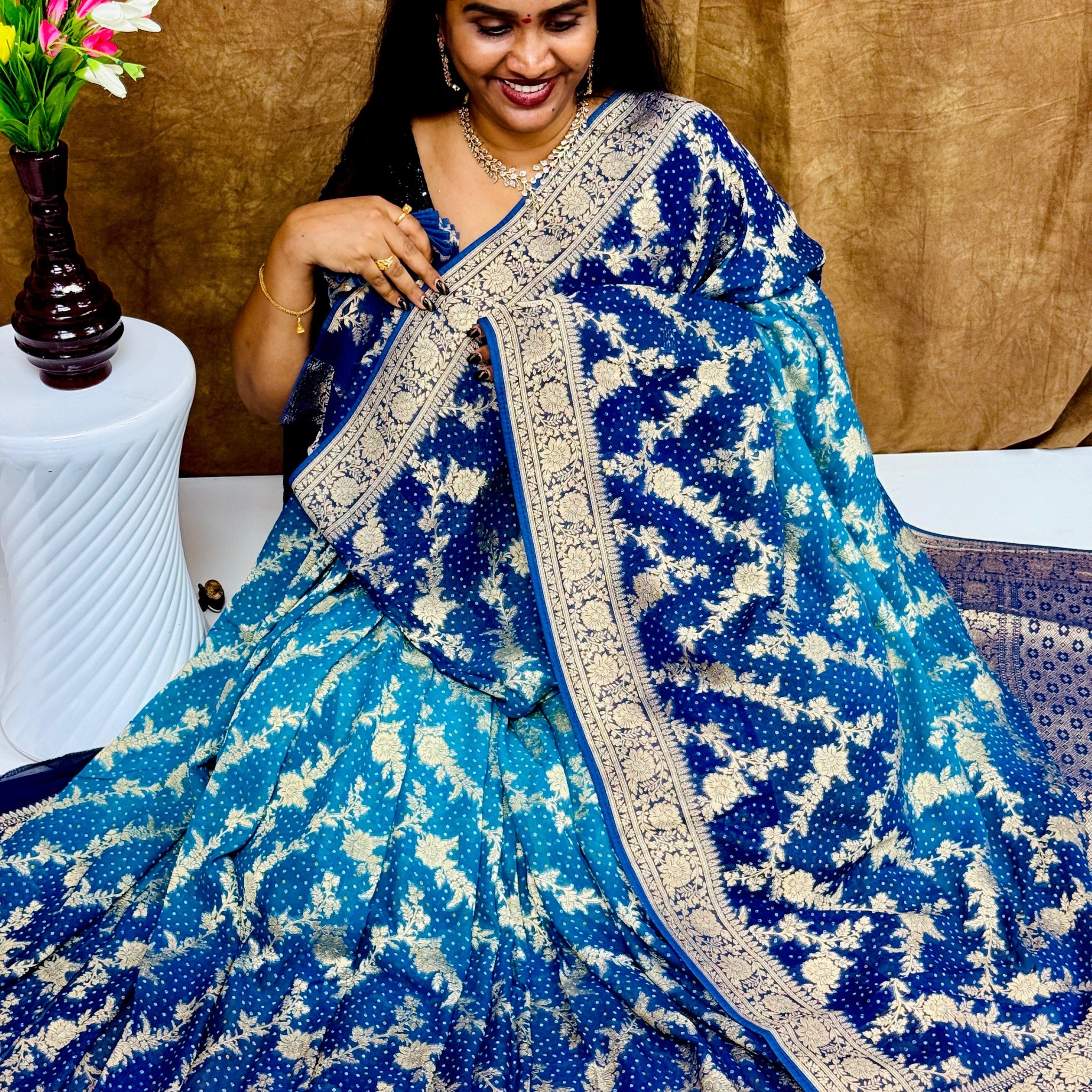 Pure Handloom Kadi Georgette saree