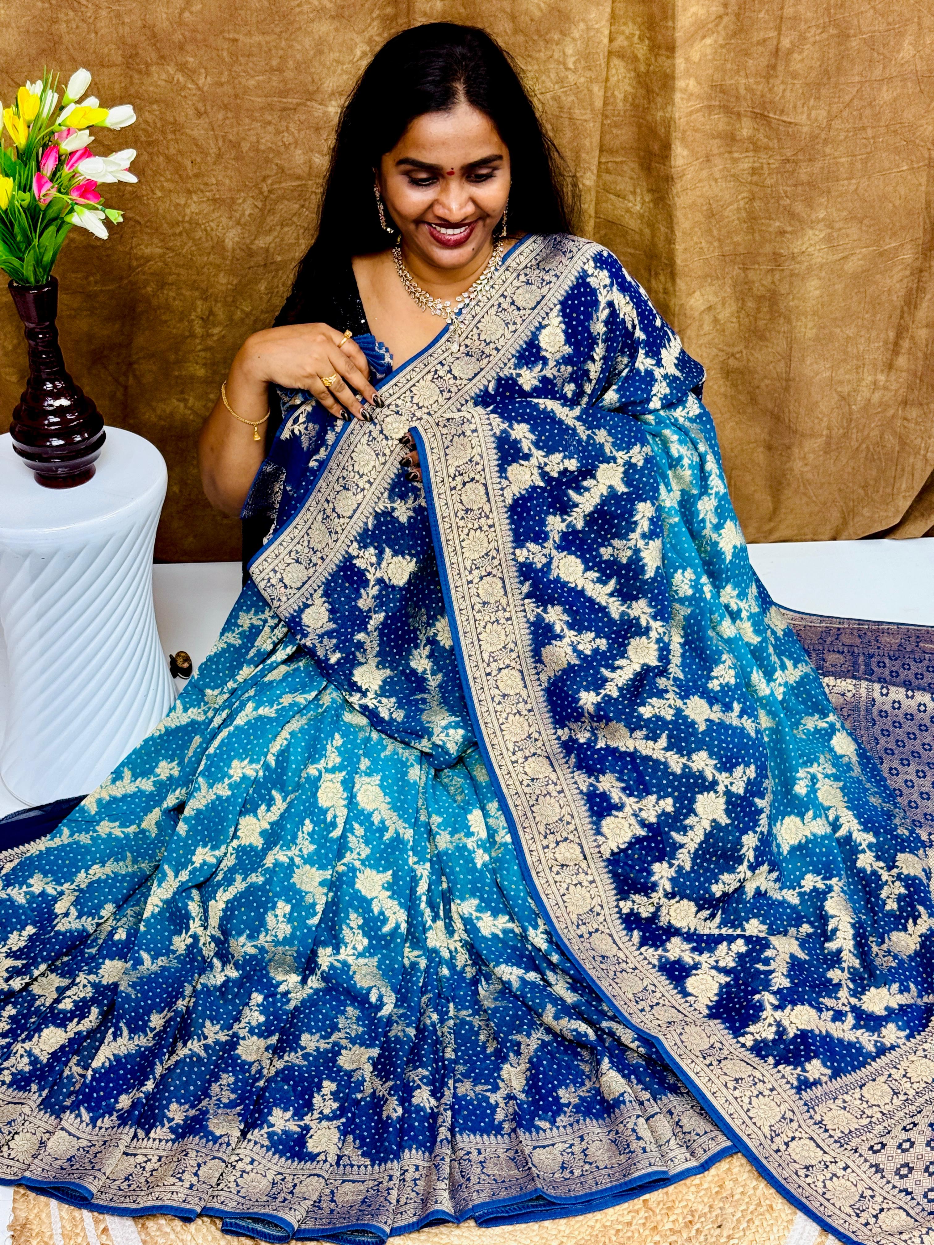 Pure Handloom Kadi Georgette saree