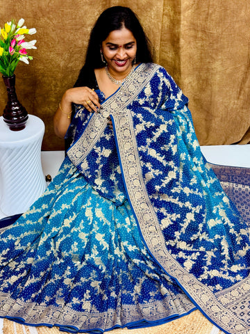 Pure Handloom Kadi Georgette saree