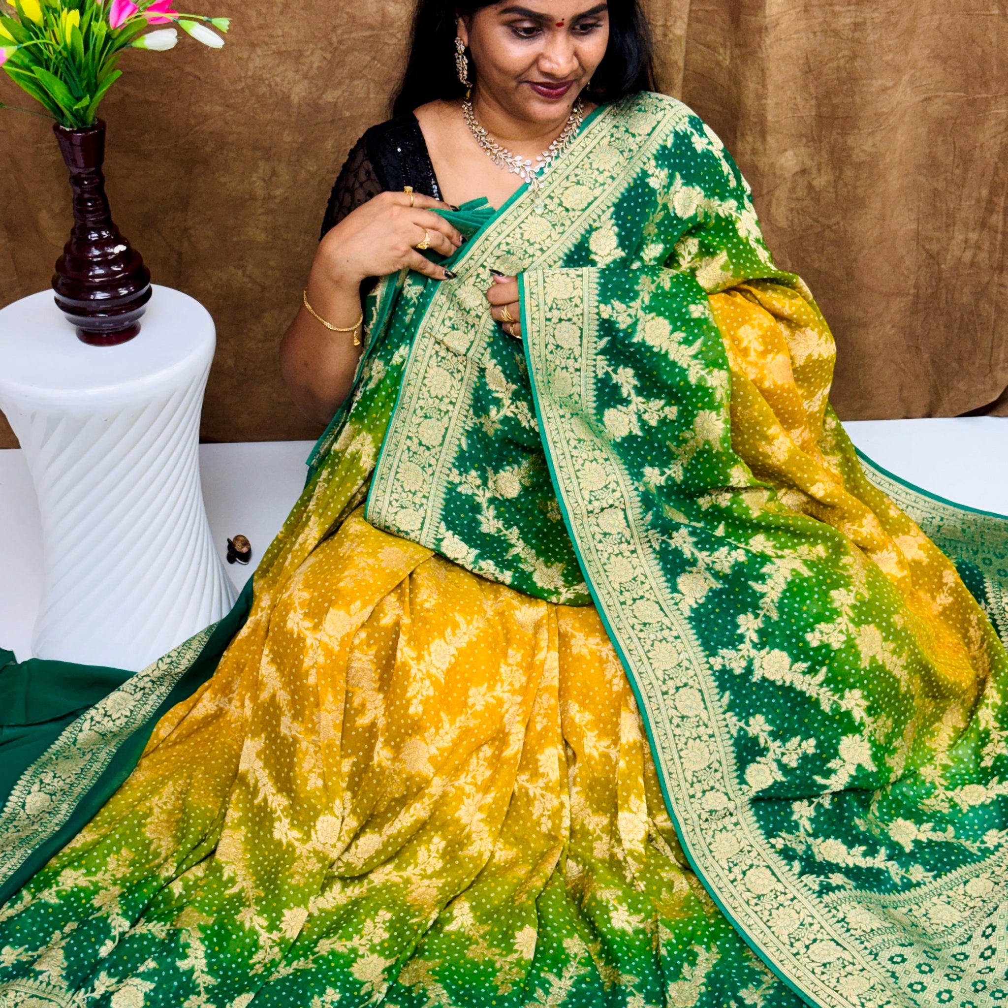 Pure Handloom Kadi Georgette saree