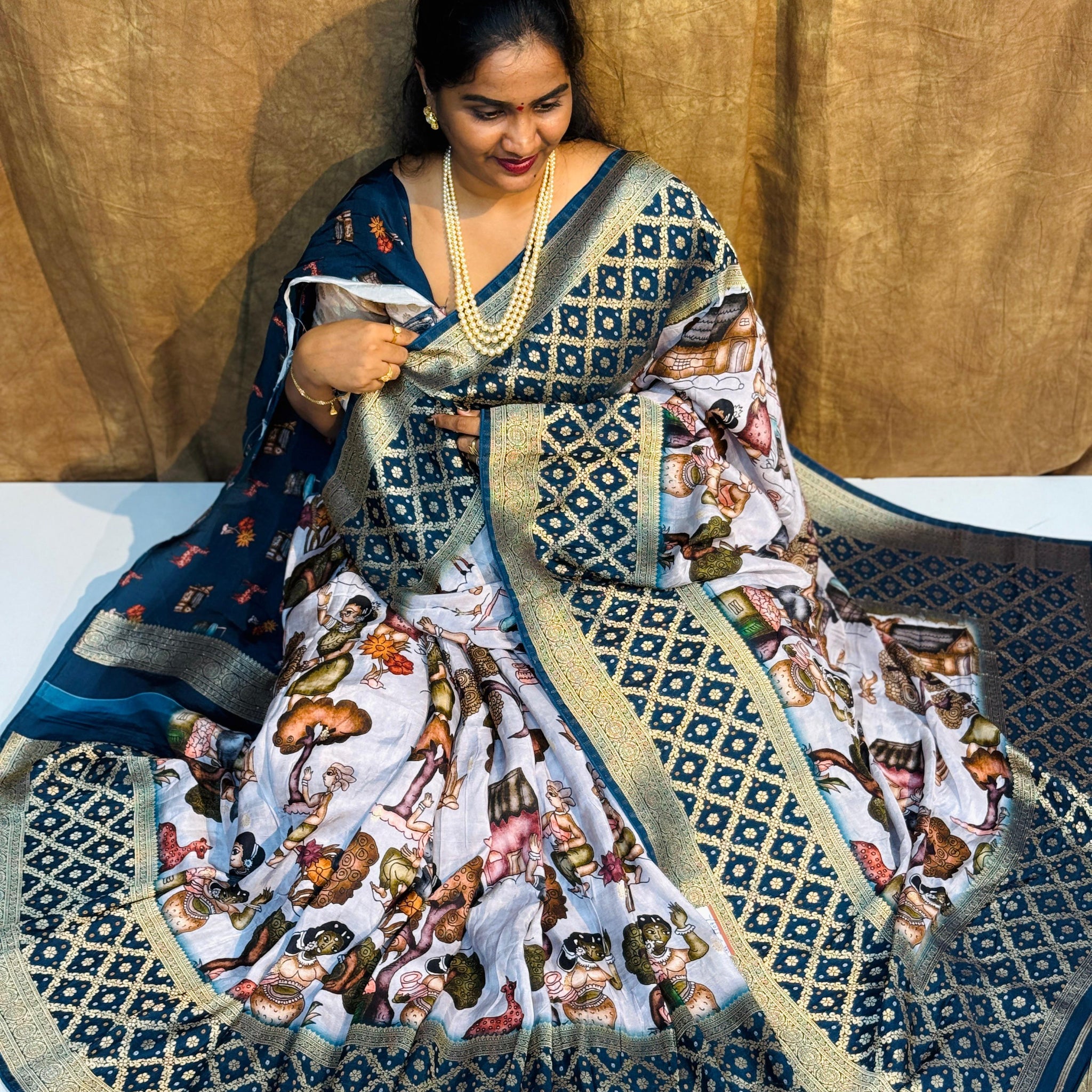 Pure Viscos Bandhini Weaving Saree