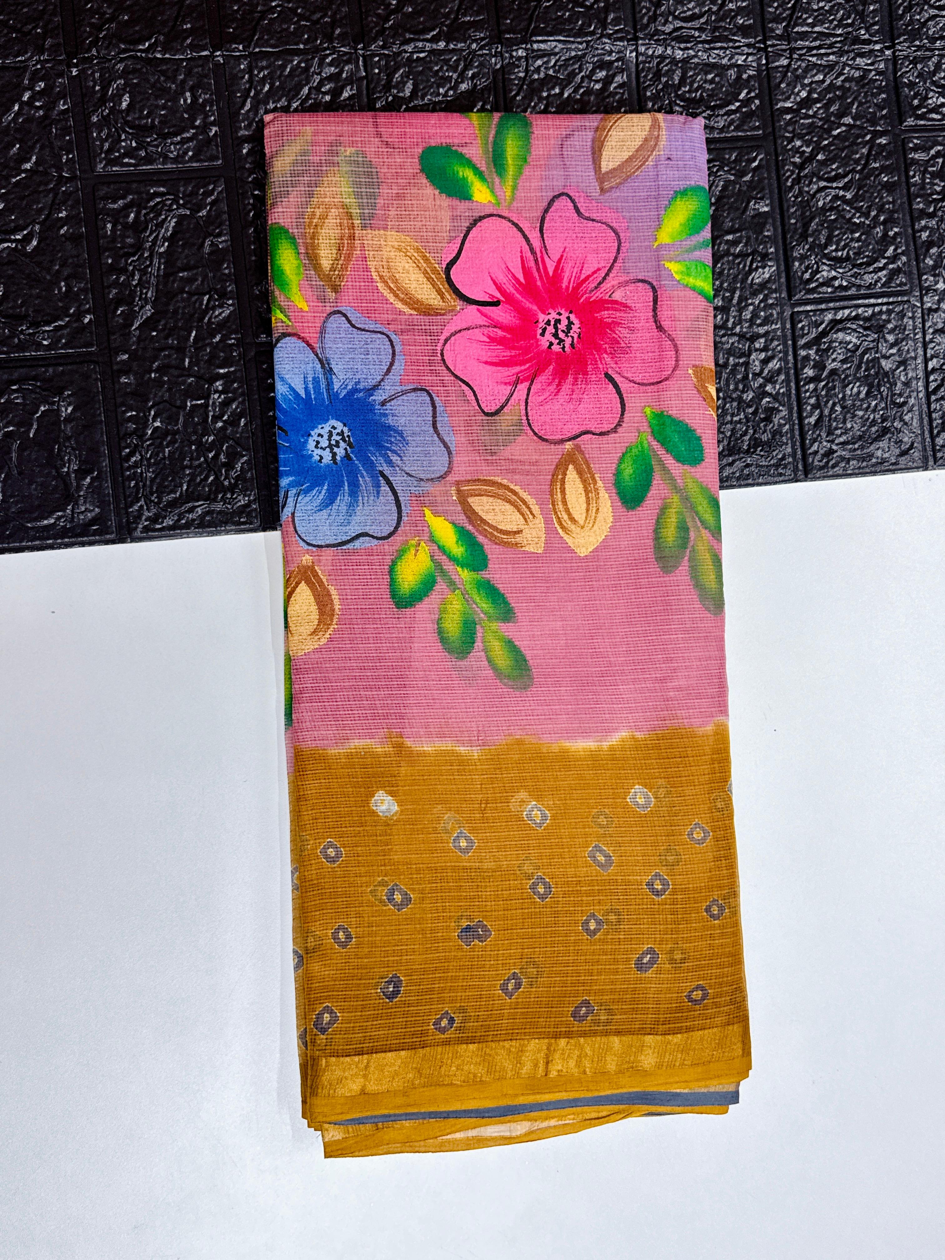 Pure Kota with Bandhini Designe saree