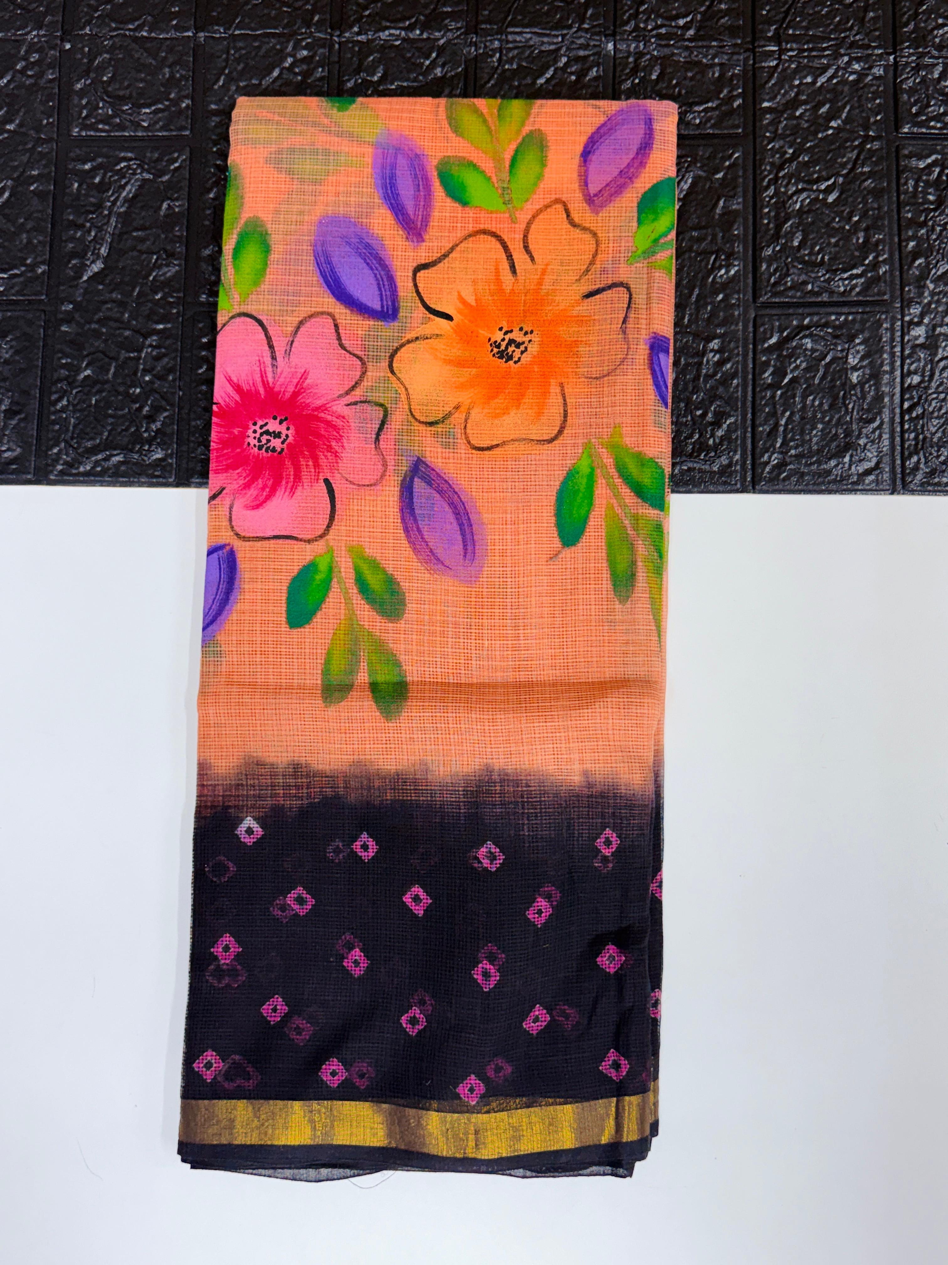 Pure Kota with Bandhini Designe saree