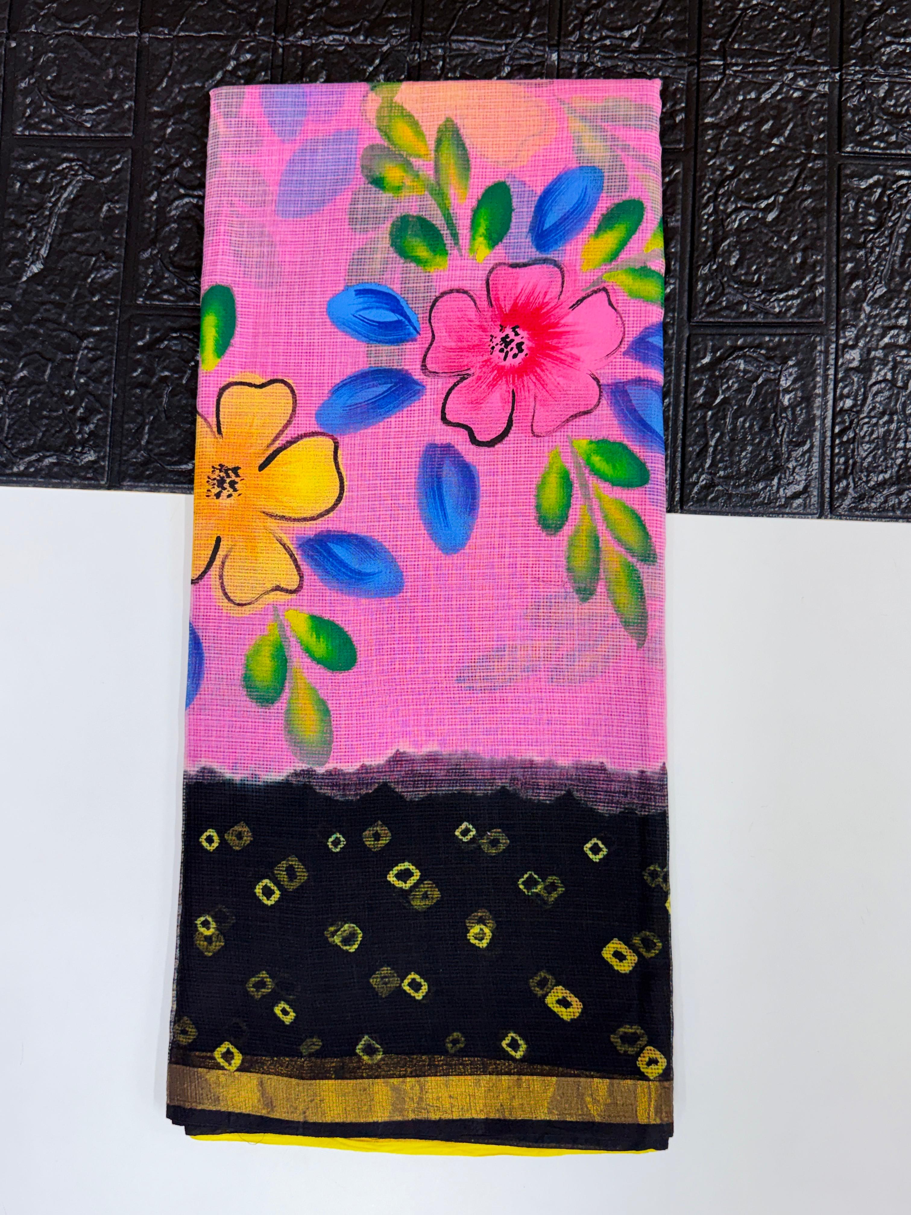 Pure Kota with Bandhini Designe saree