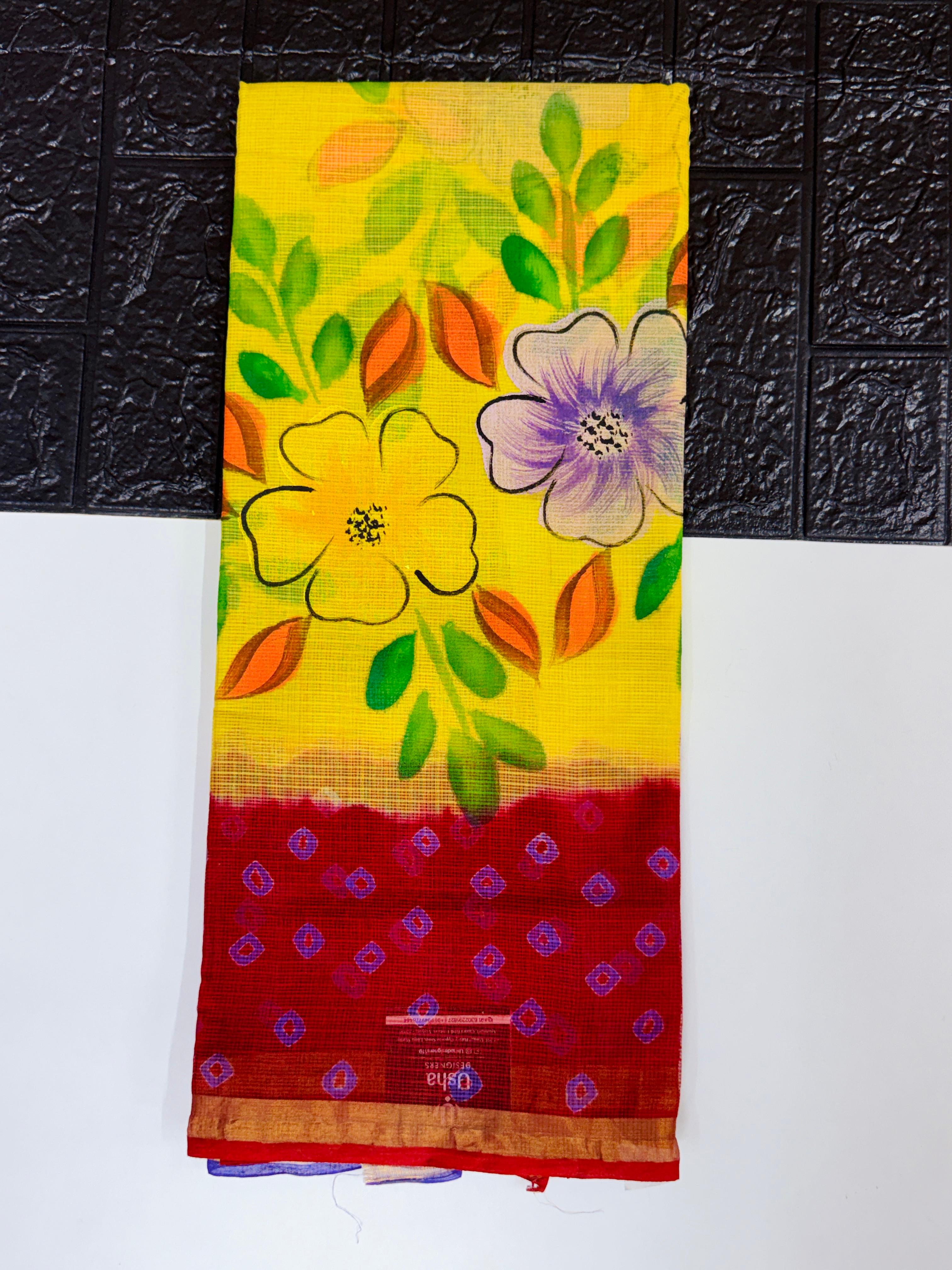 Pure Kota with Bandhini Designe saree