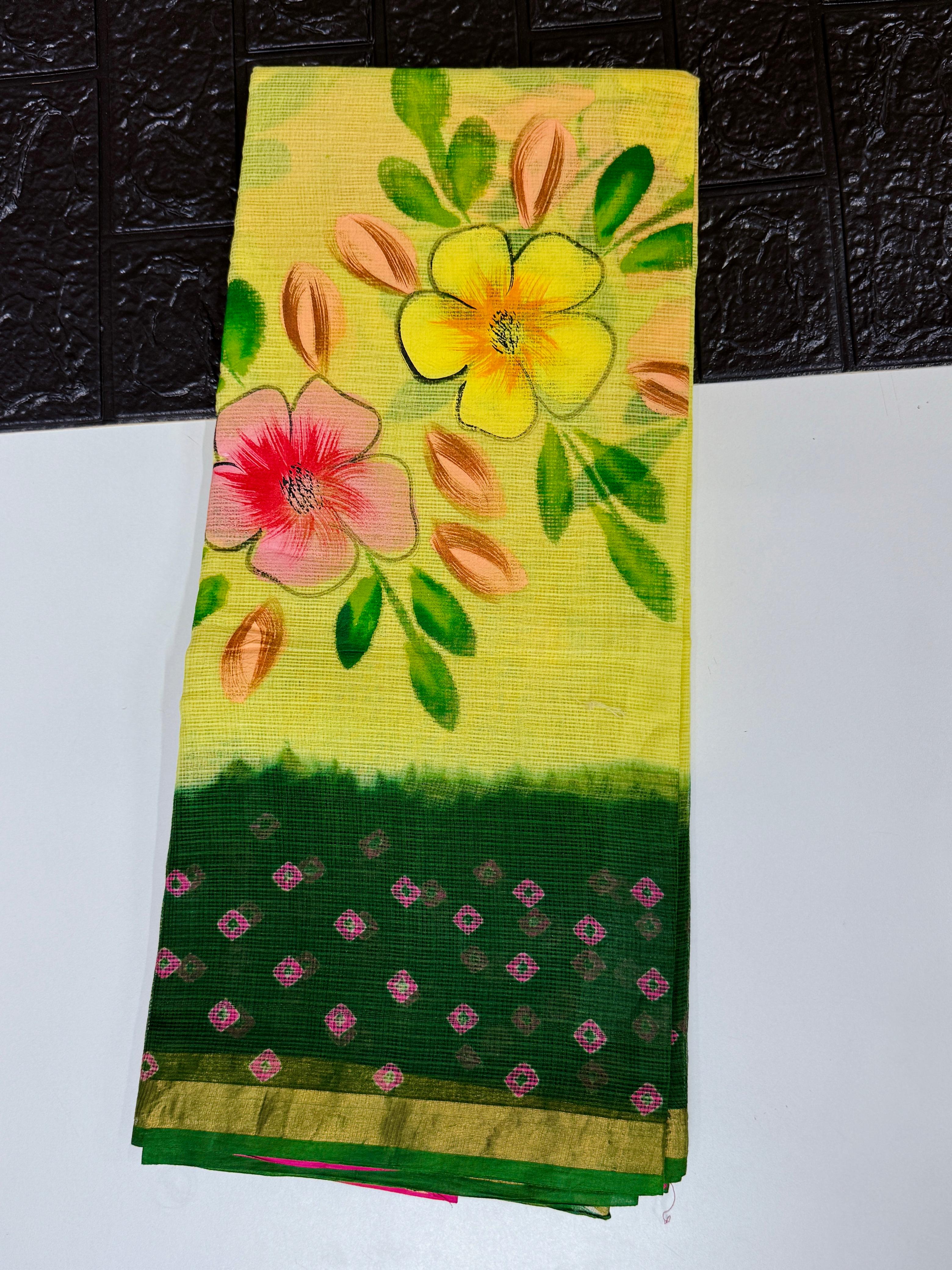 Pure Kota with Bandhini Designe saree