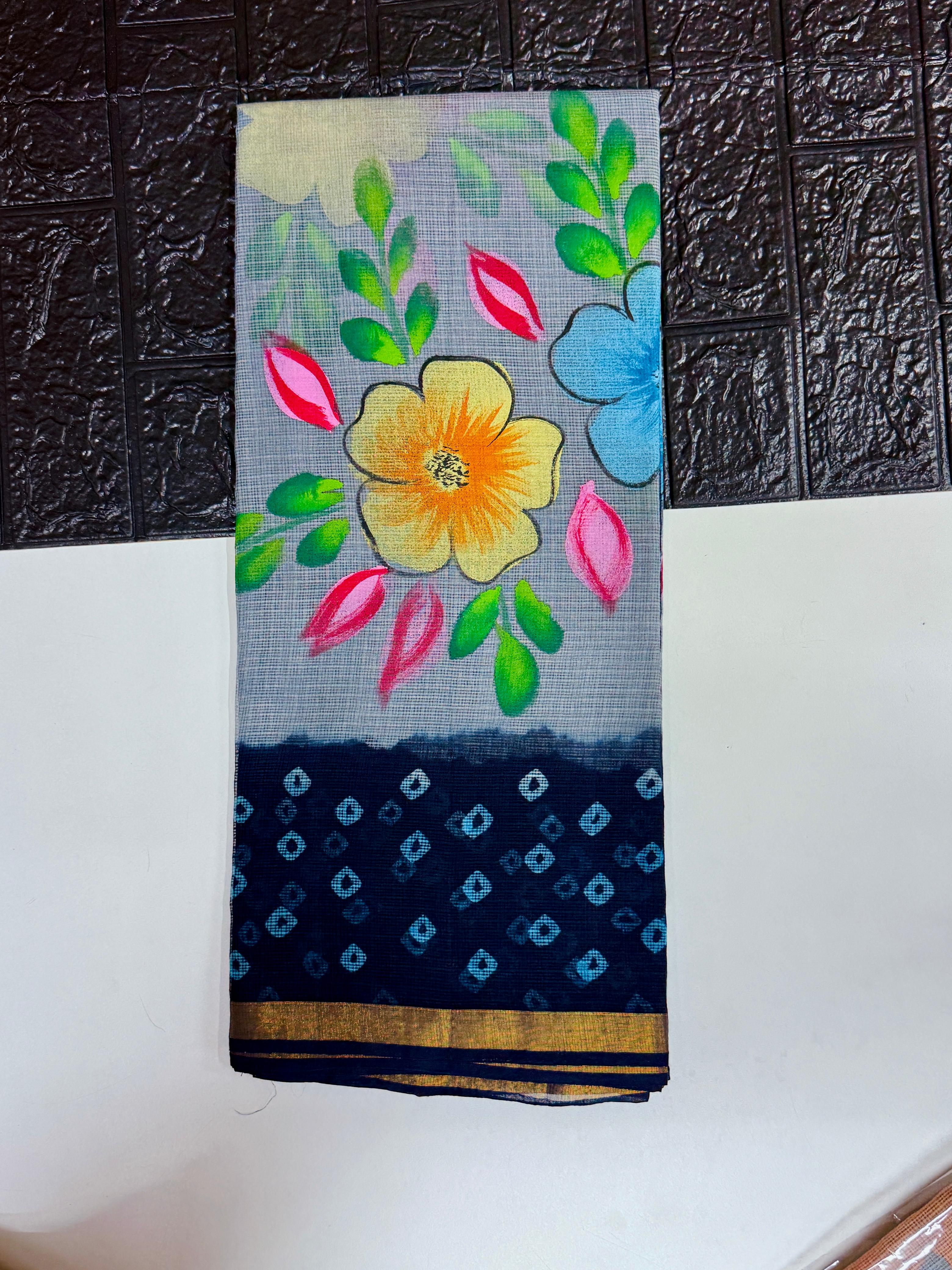 Pure Kota with Bandhini Designe saree