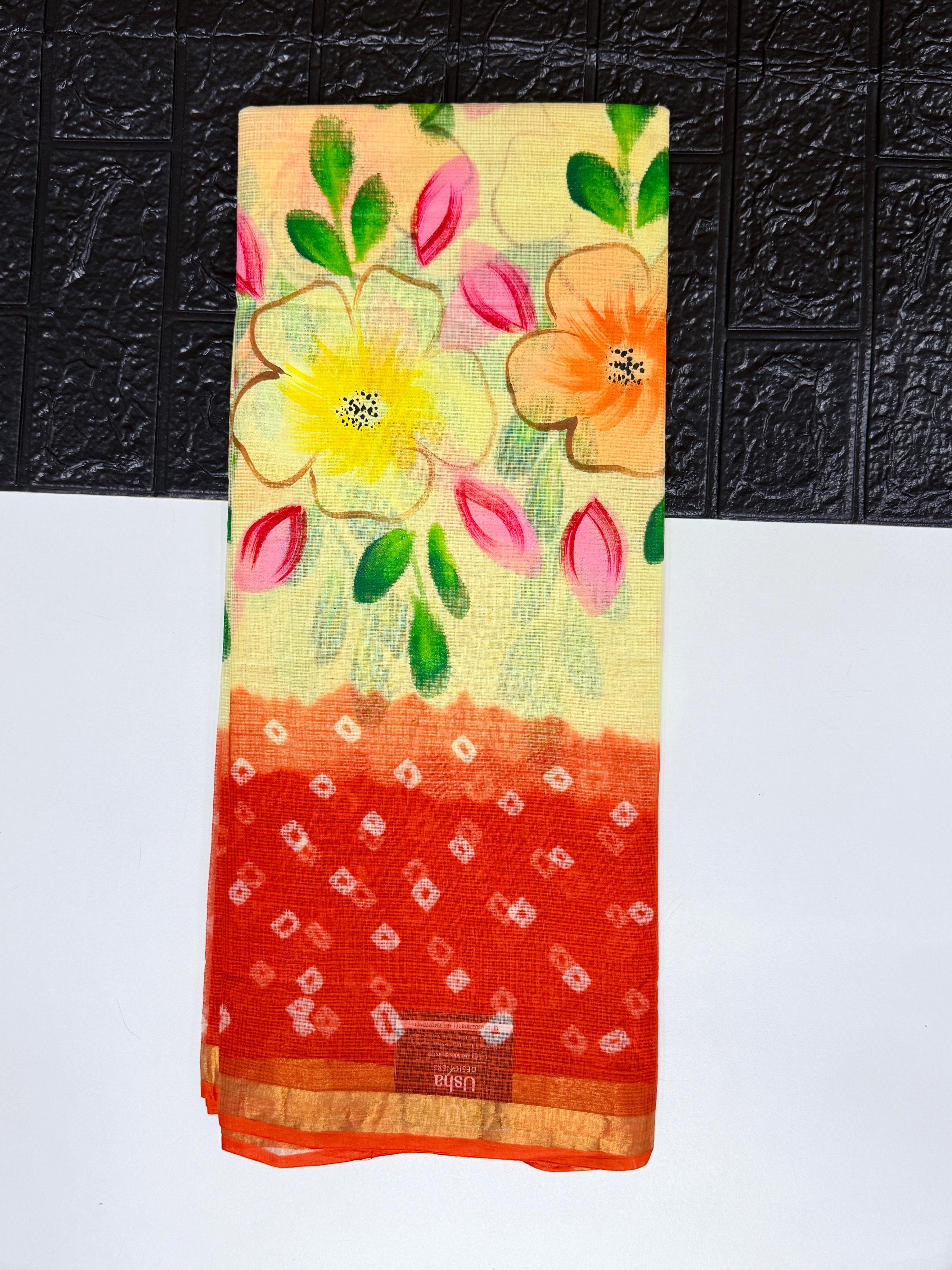 Pure Kota with Bandhini Designe saree