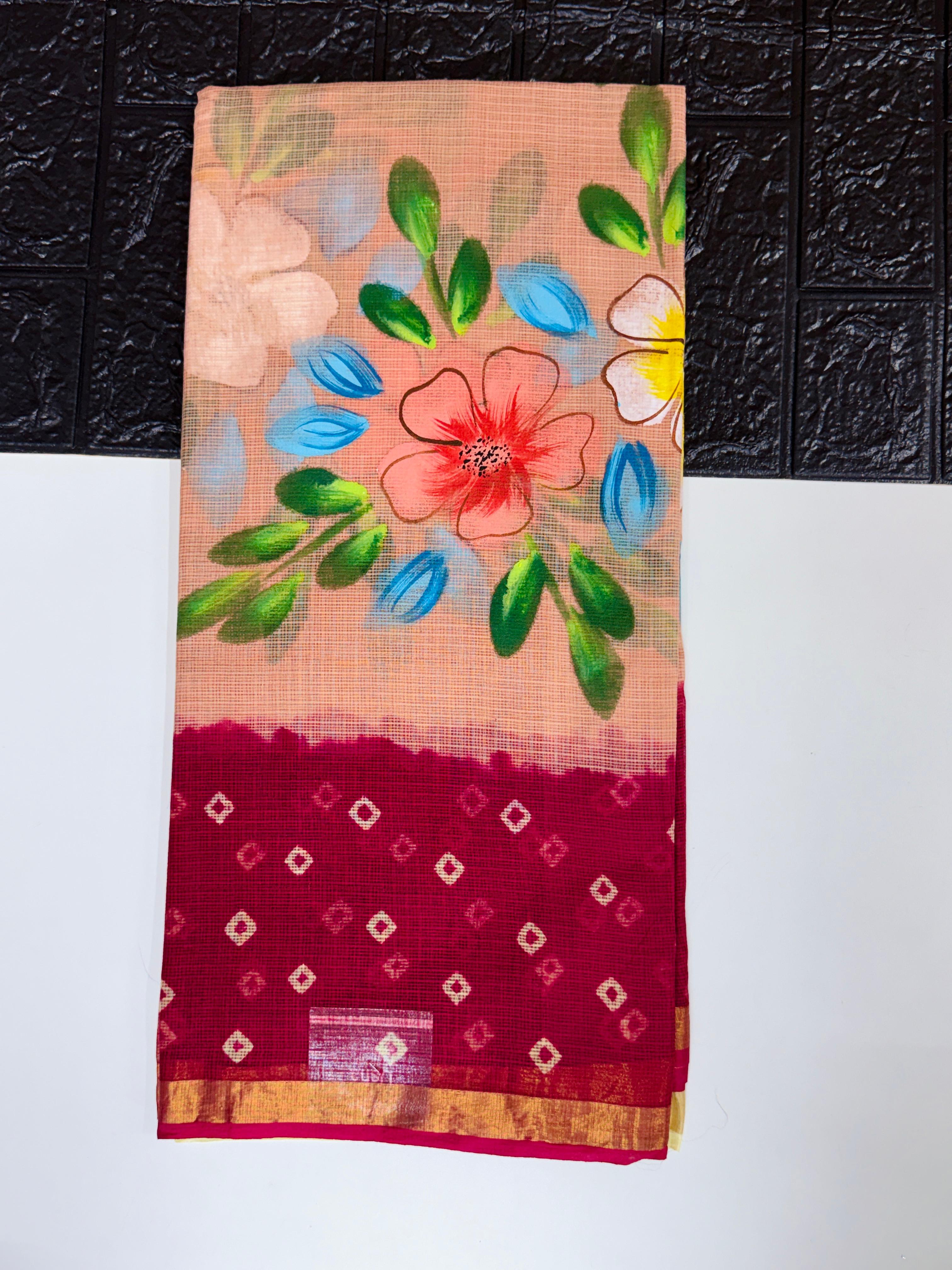 Pure Kota with Bandhini Designe saree