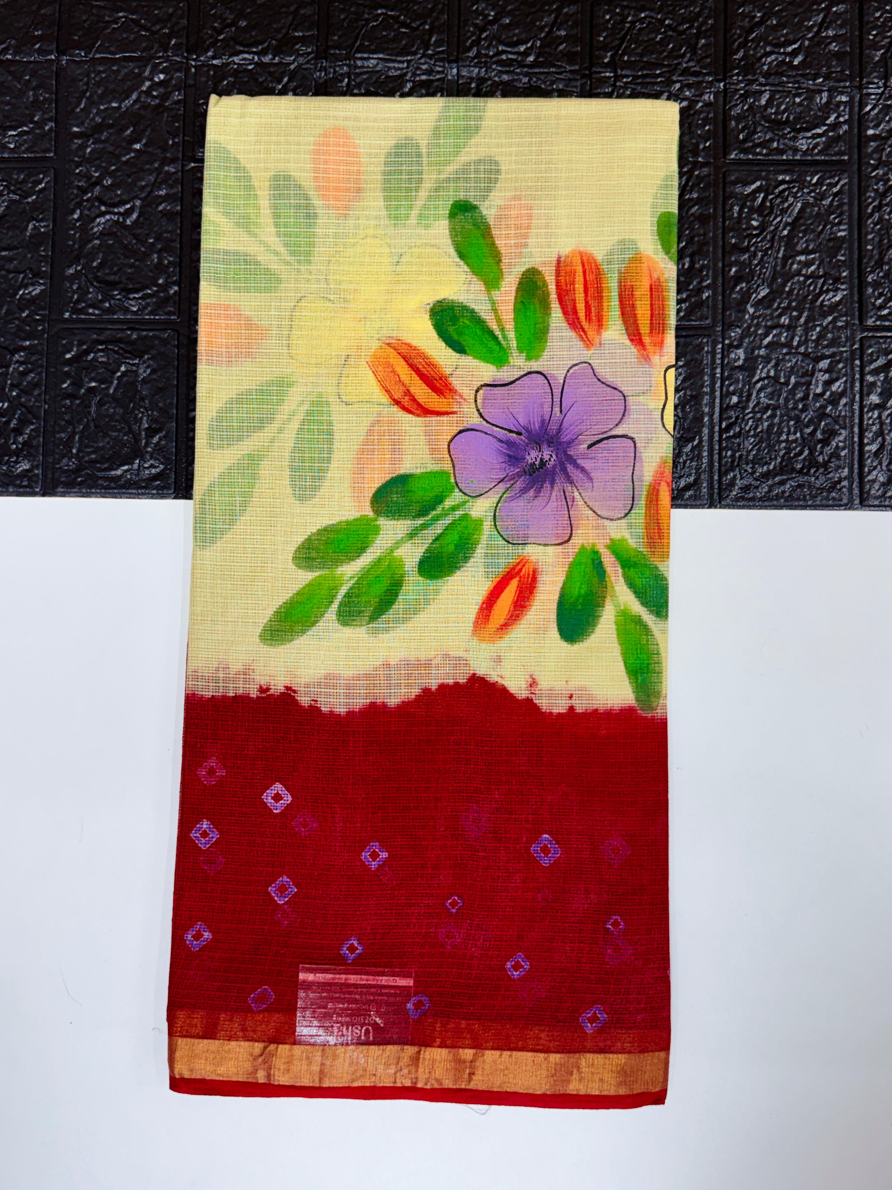 Pure Kota with Bandhini Designe saree