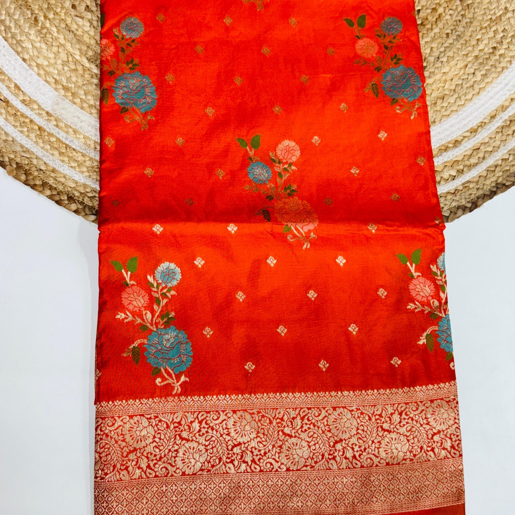 Georgette Tusser Banarasi Weaving Sarees