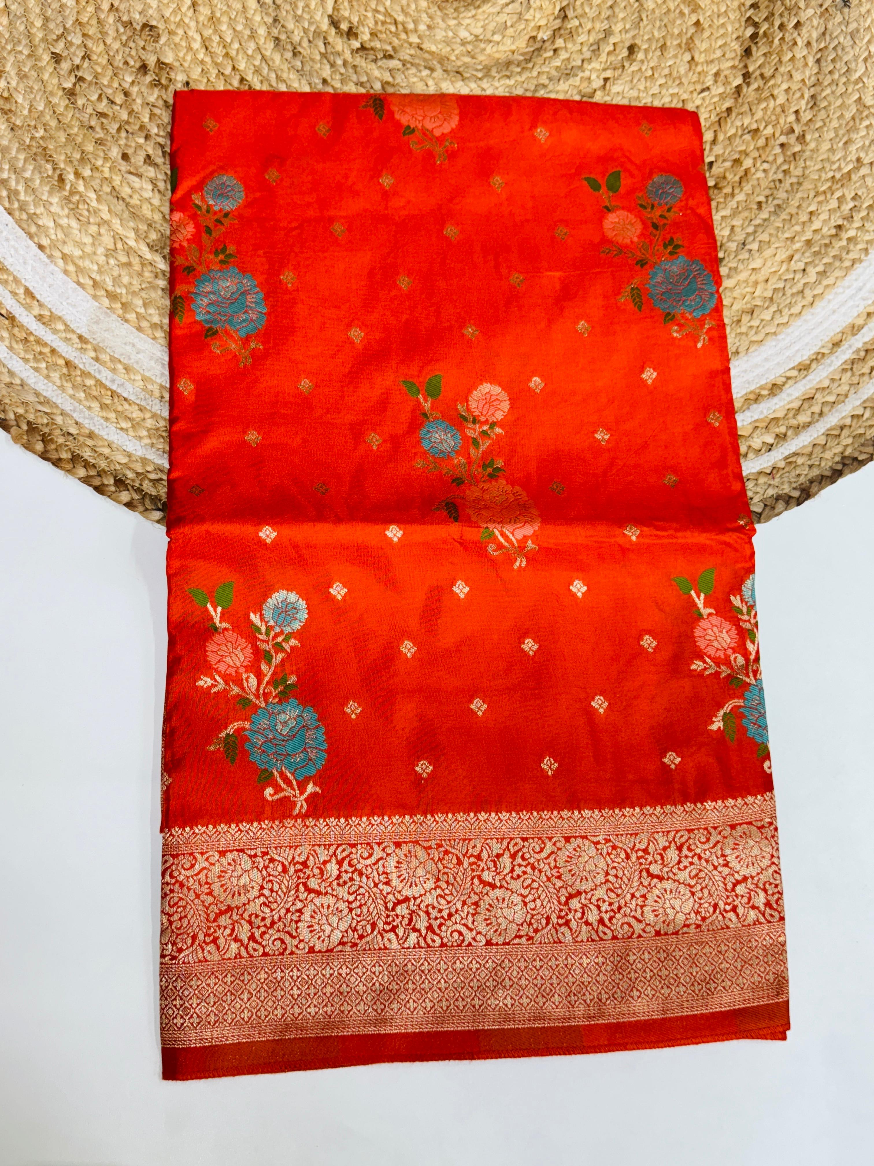 Georgette Tusser Banarasi Weaving Sarees