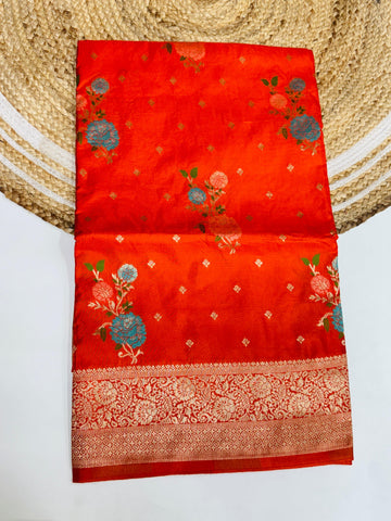 Georgette Tusser Banarasi Weaving Sarees