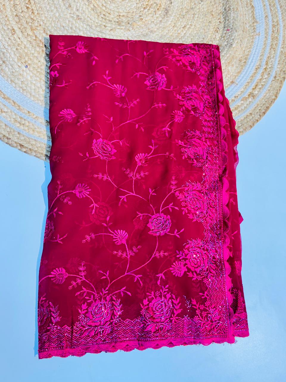 Party Wear Geogette Sarees