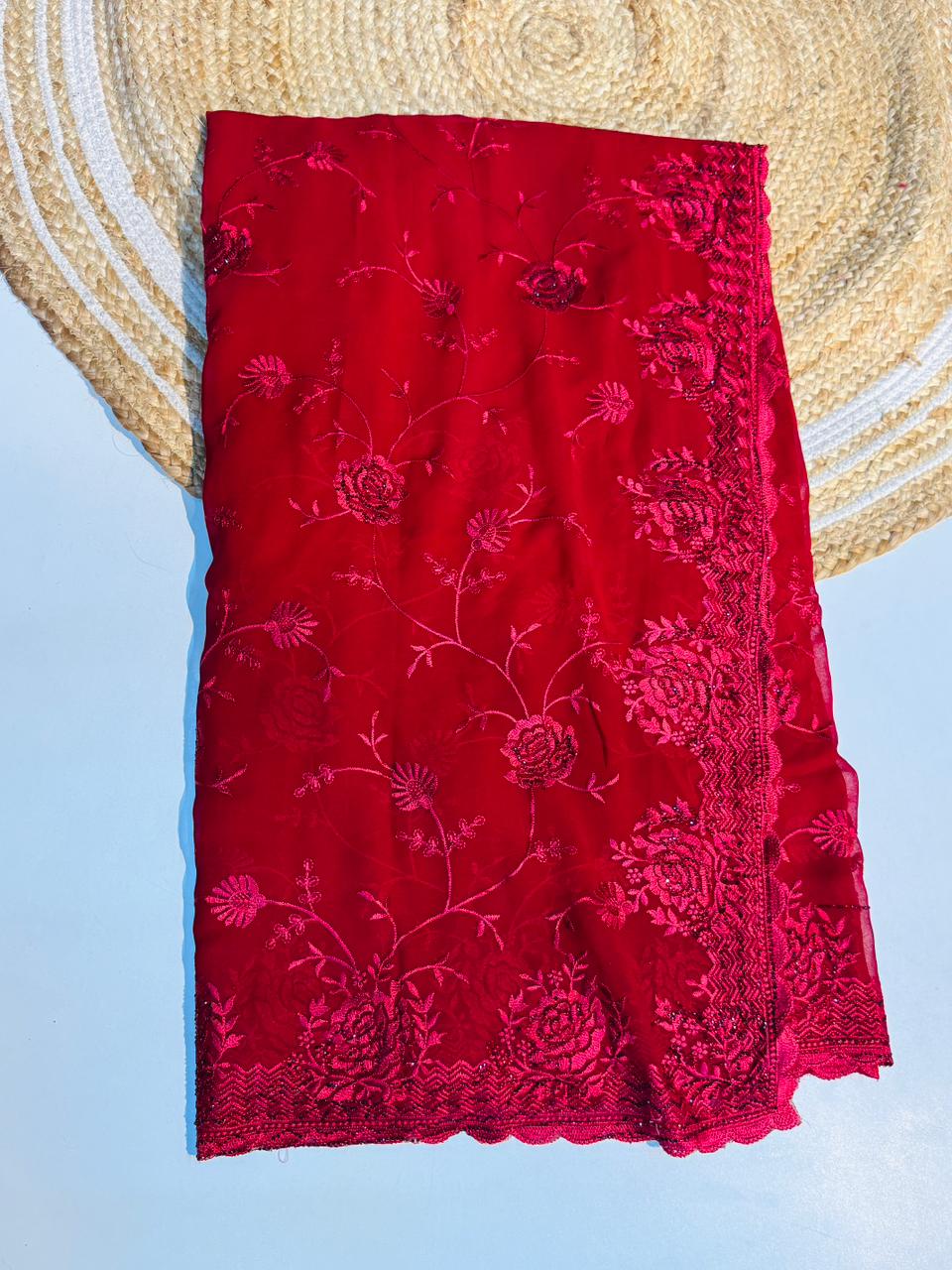 Party Wear Geogette Sarees