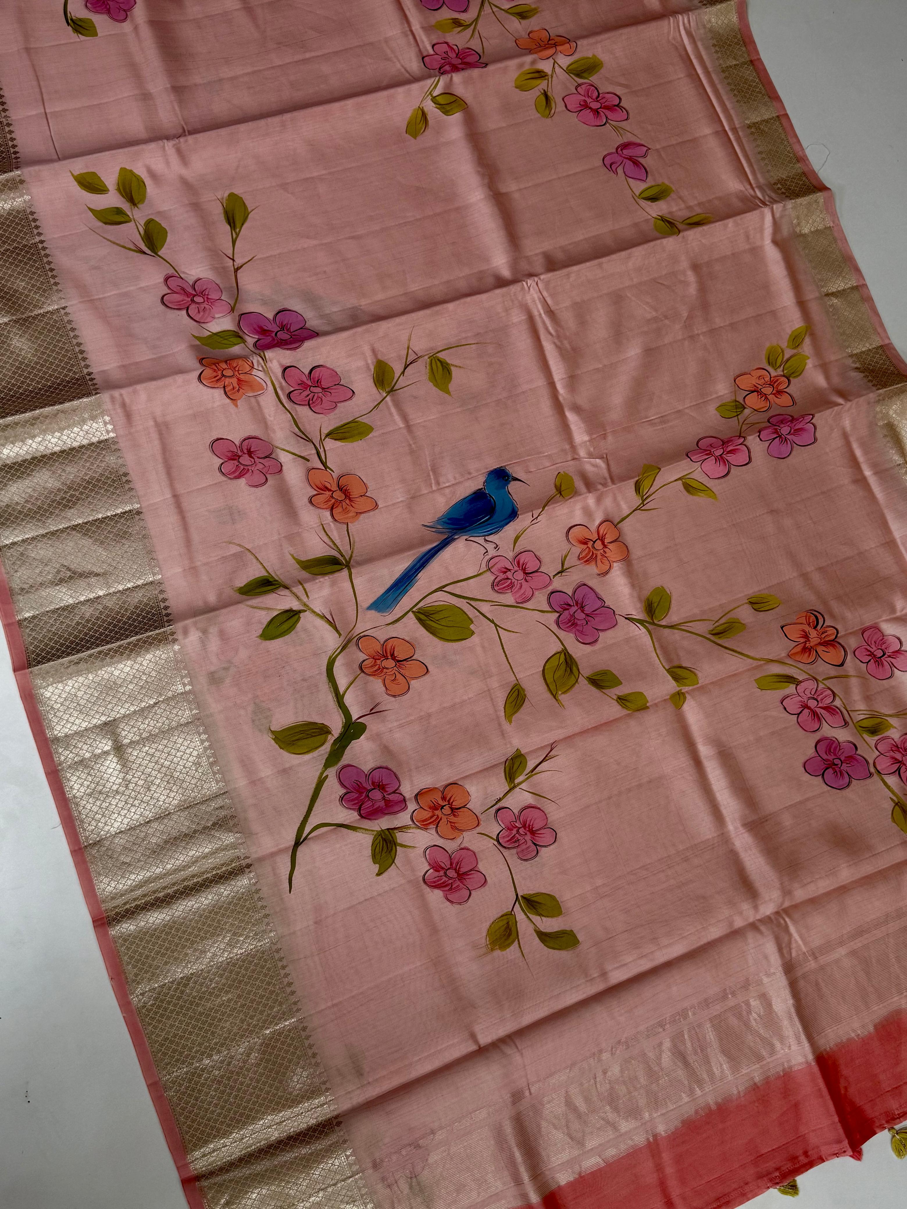 Pure Handloom Ponduru Silk With jari Border