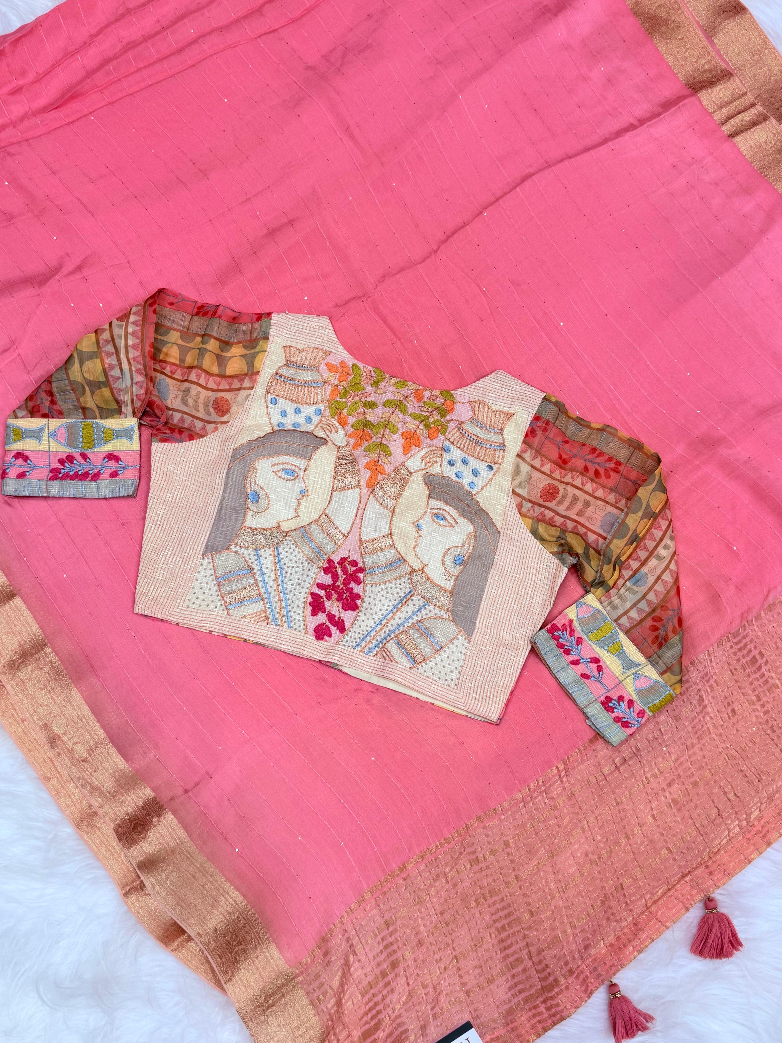 Premium Chinon Sarees