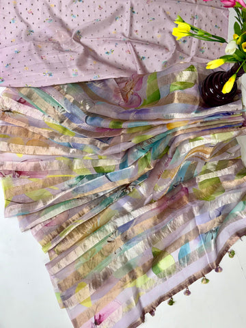 Pure Handloom Organza Tissue saree