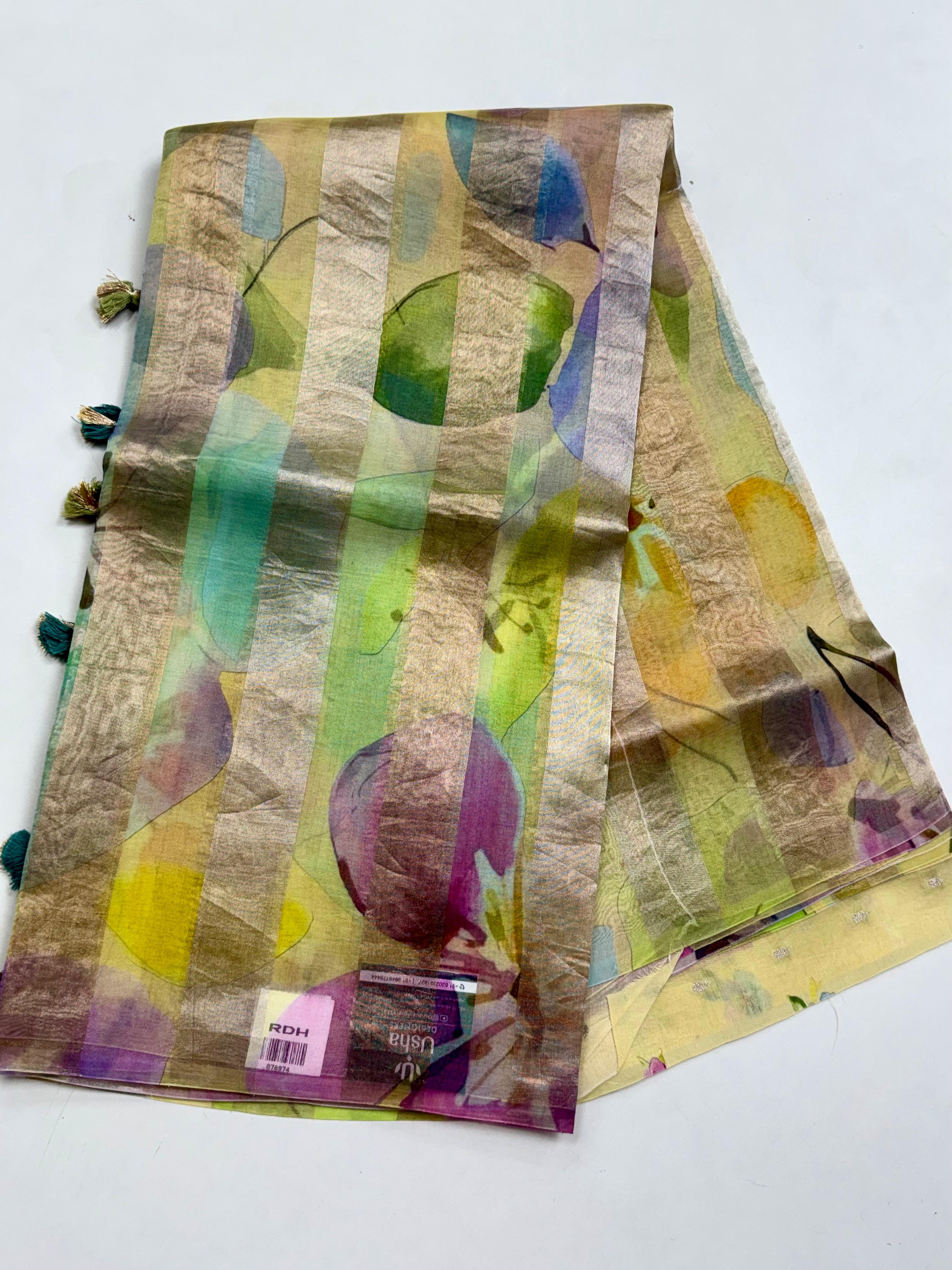 Pure Handloom Organza Tissue saree