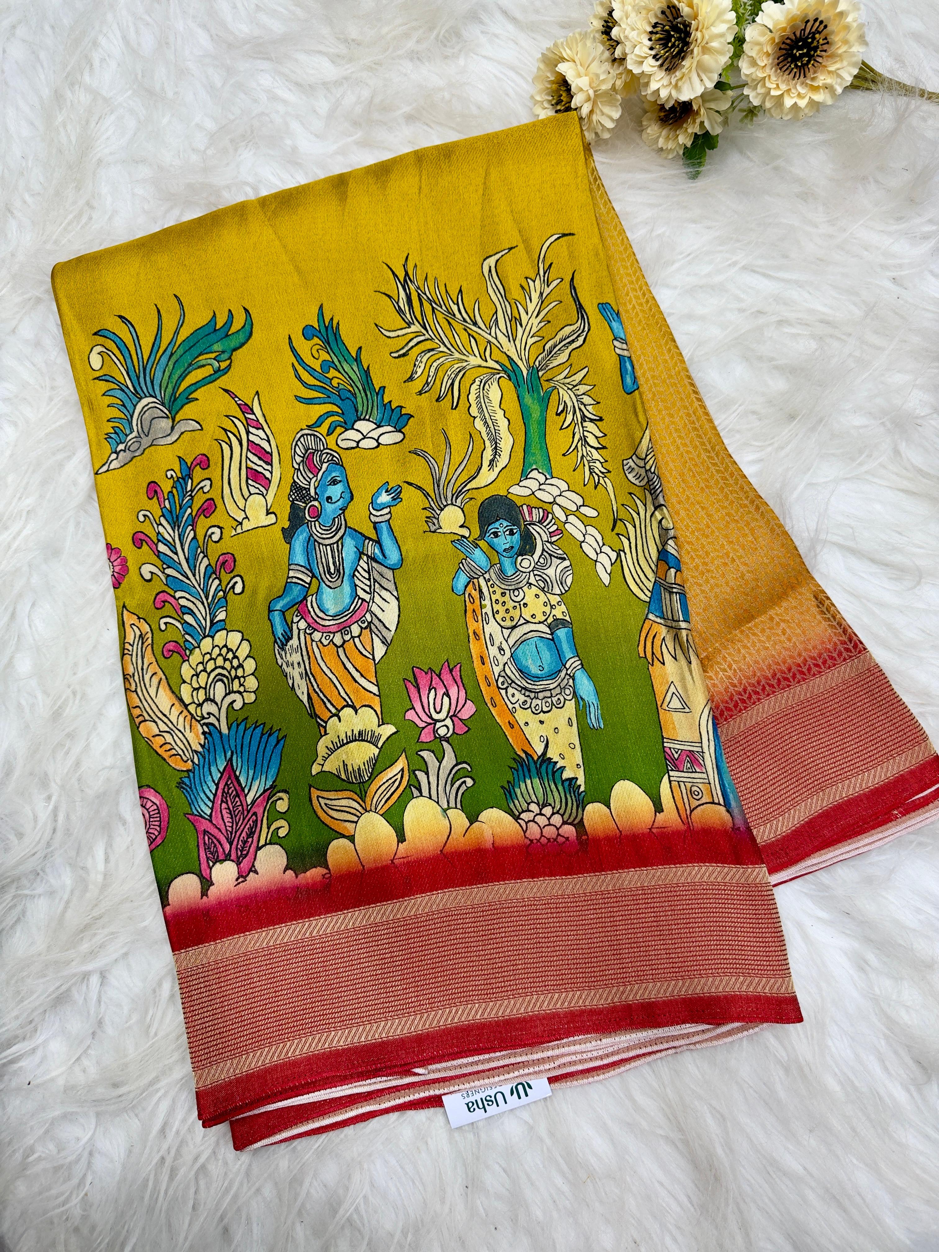 Kanjivaram Crape Silk Saree