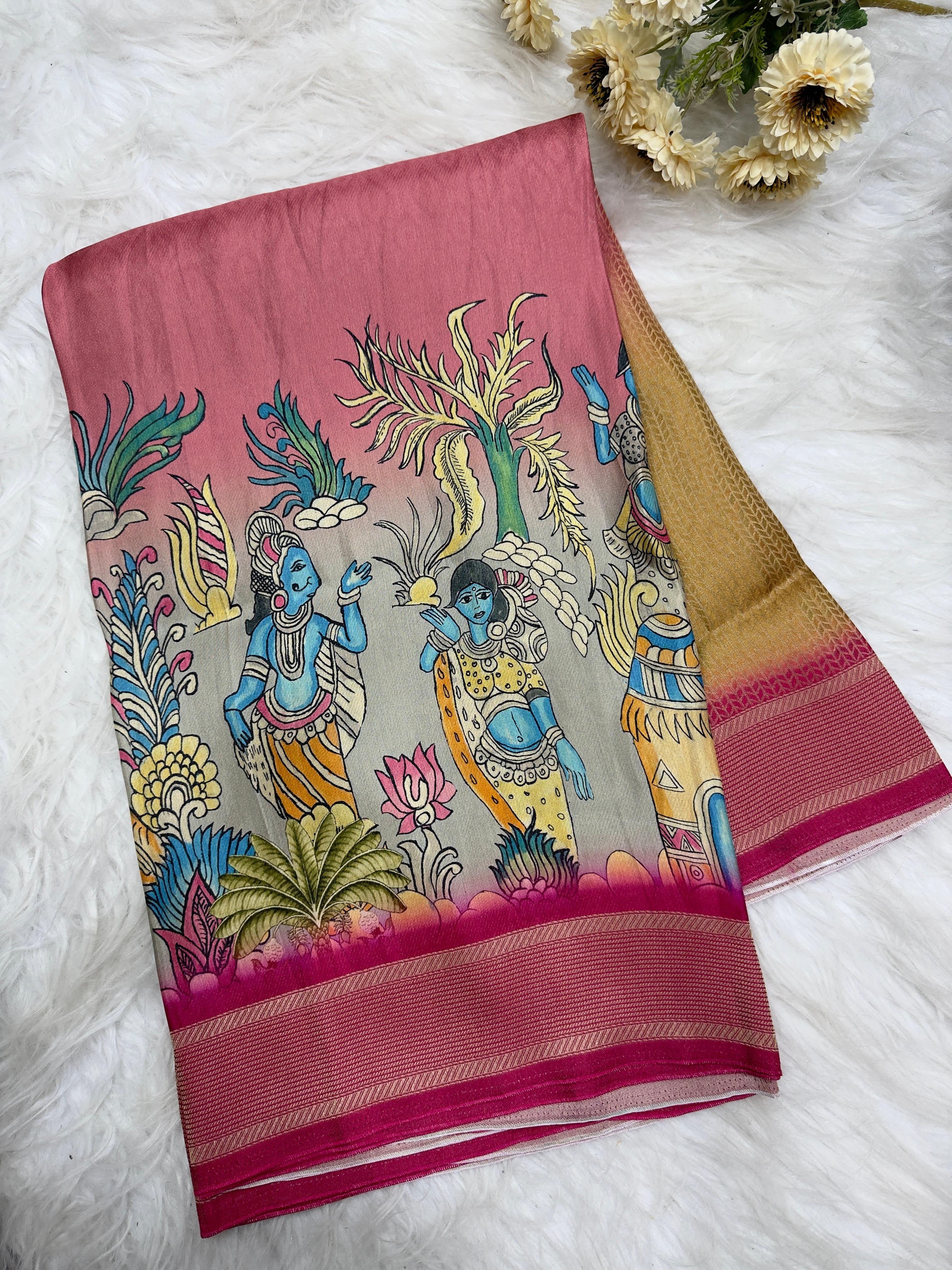 Kanjivaram Crape Silk Saree