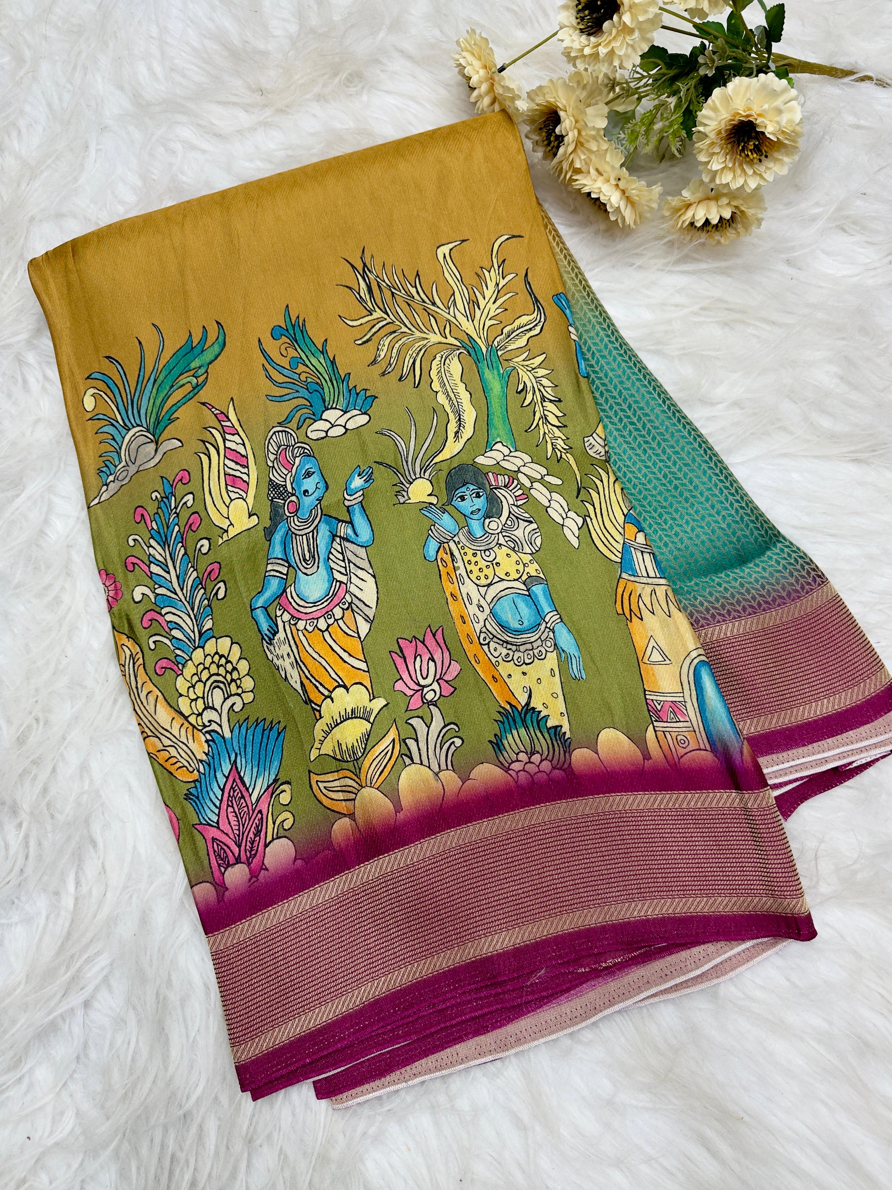 Kanjivaram Crape Silk Saree