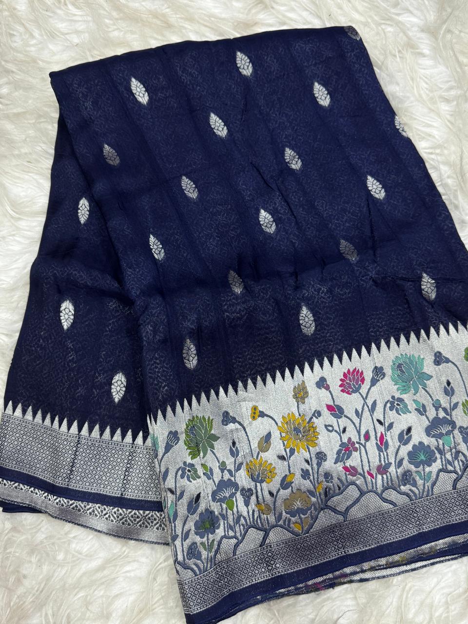 20 COUNT GEORGETTE MATKA TUSSER SAREE