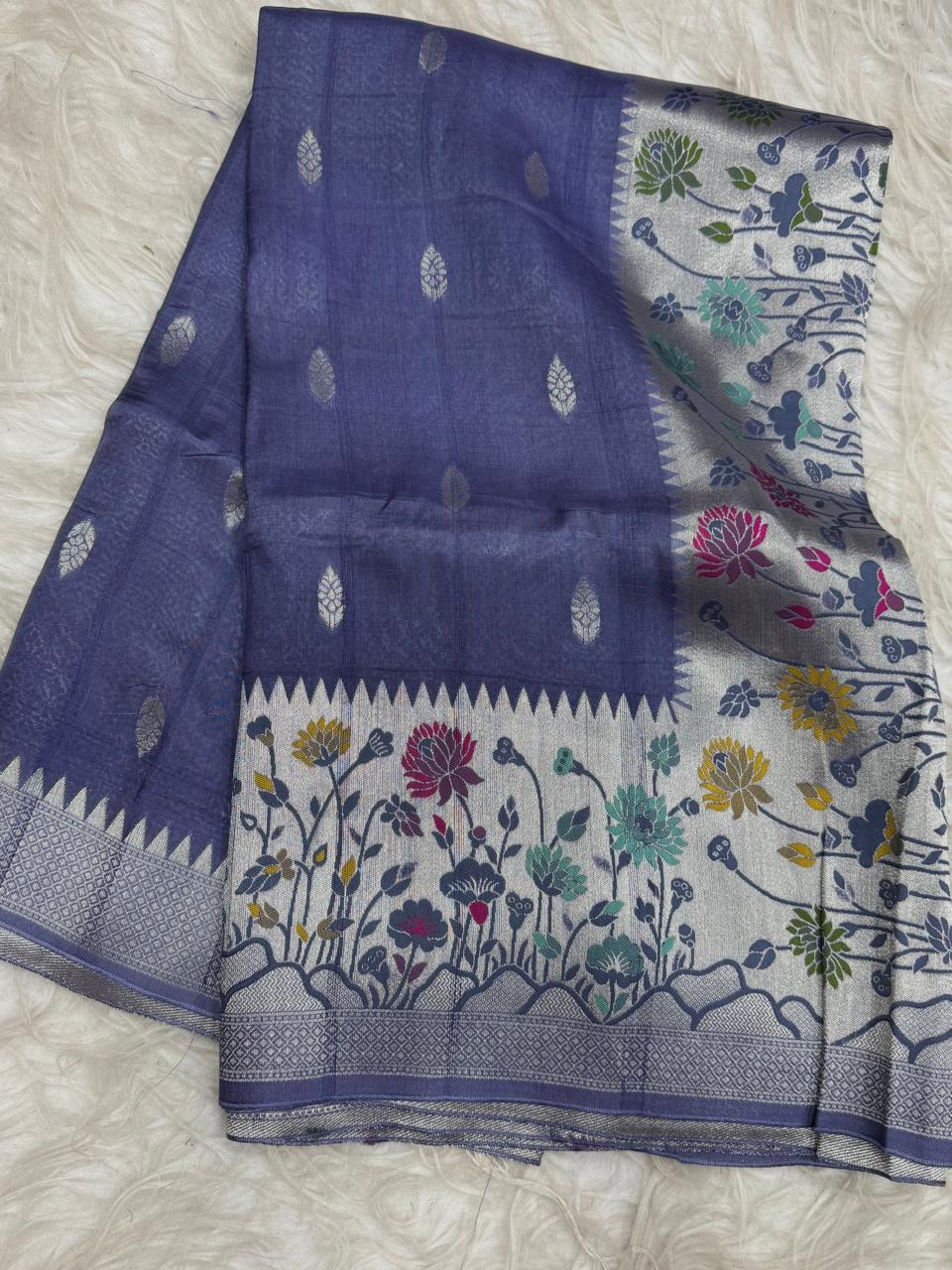 20 COUNT GEORGETTE MATKA TUSSER SAREE