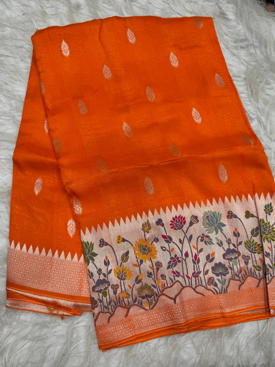 20 COUNT GEORGETTE MATKA TUSSER SAREE