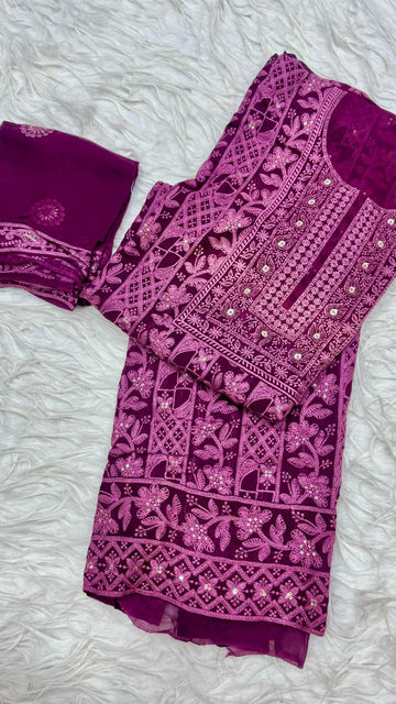 Party Wear 3 Piece Dress Material