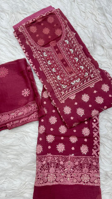 Party Wear 3 Piece Dress Material