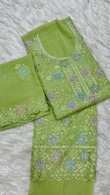 Party Wear 3 Piece Dress Material