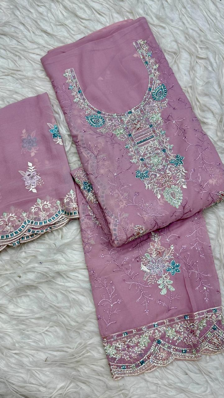 Party Wear 3 Piece Dress Material