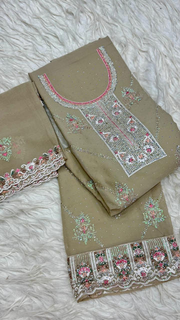 Party Wear 3 Piece Dress Material