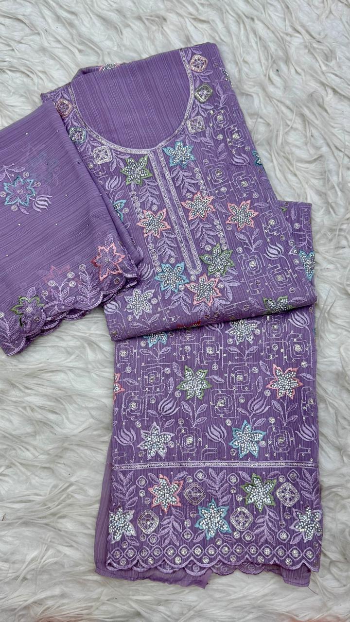 Party Wear 3 Piece Dress Material