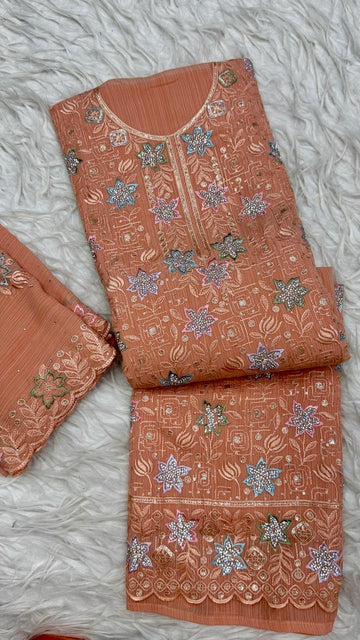 Party Wear 3 Piece Dress Material