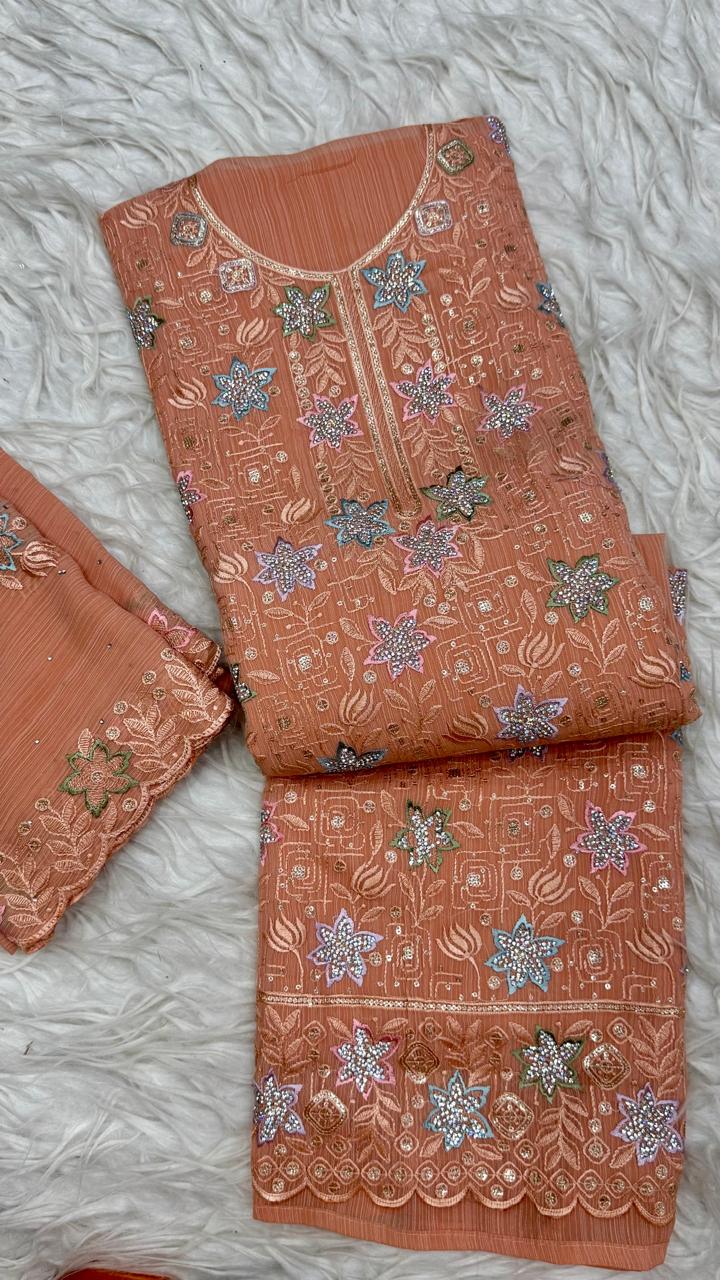 Party Wear 3 Piece Dress Material